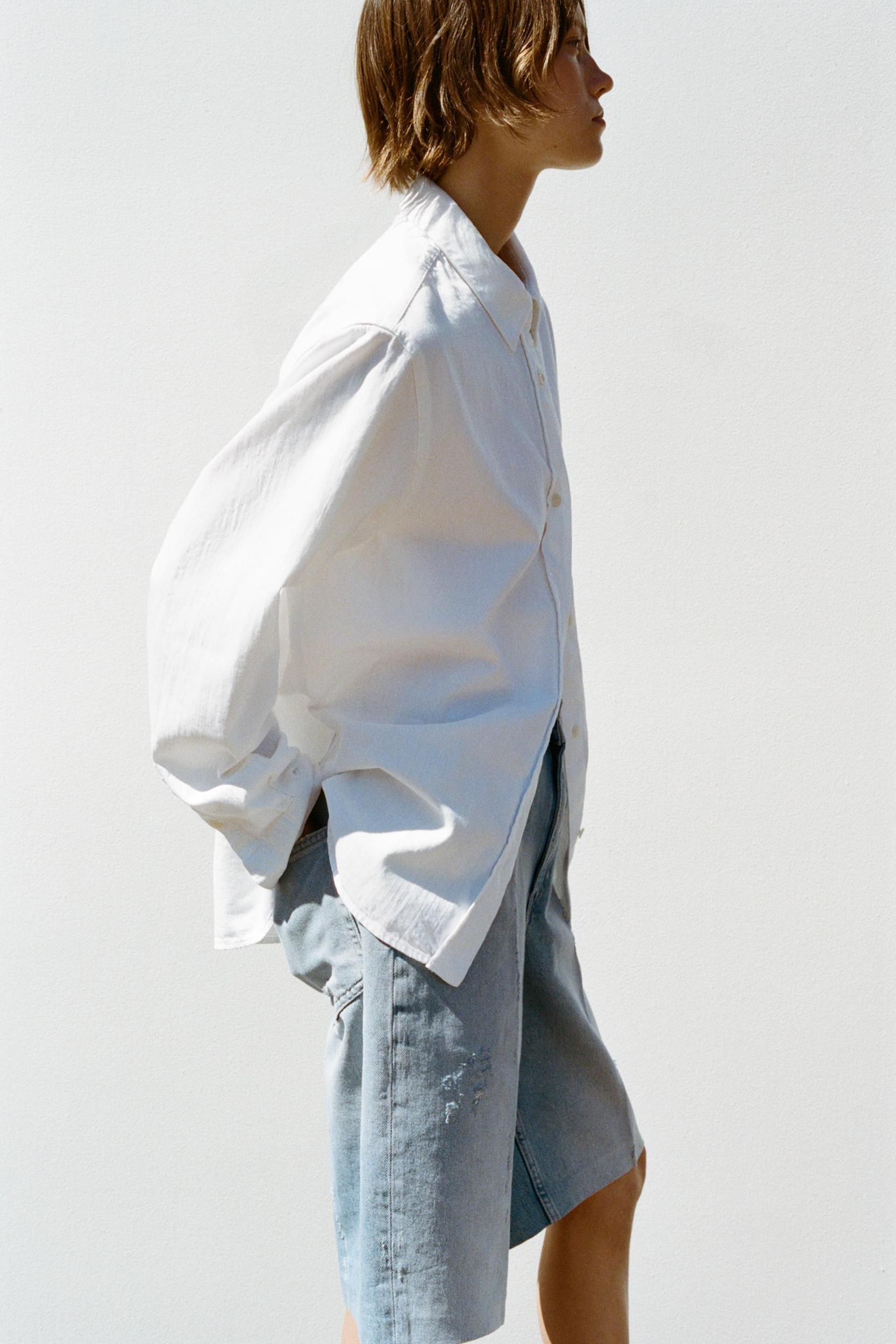 TRF MID-RISE DENIM JORTS Product Image