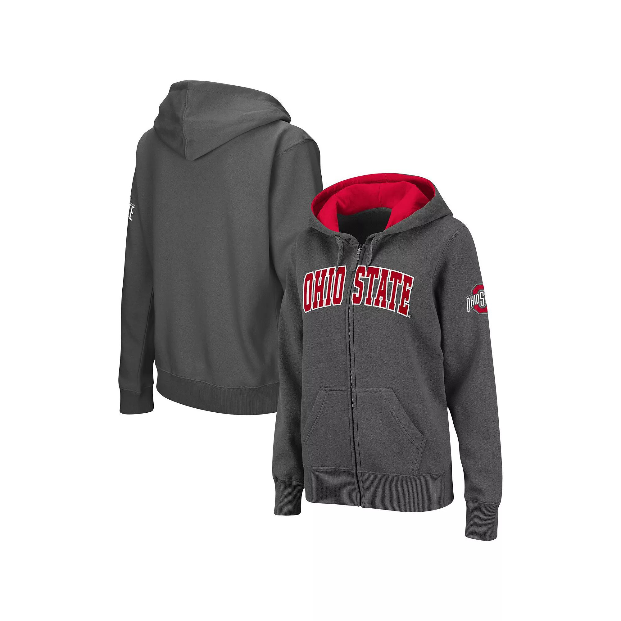 Women's Charcoal Ohio State Buckeyes Arched Name Full-Zip Hoodie,  Product Image