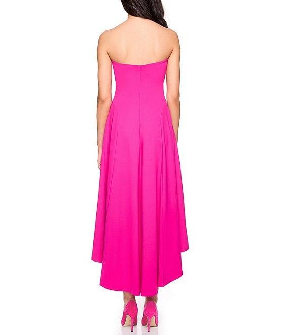 Susana Monaco Stretch Knit Strapless Neck High-Low Midi Dress Product Image