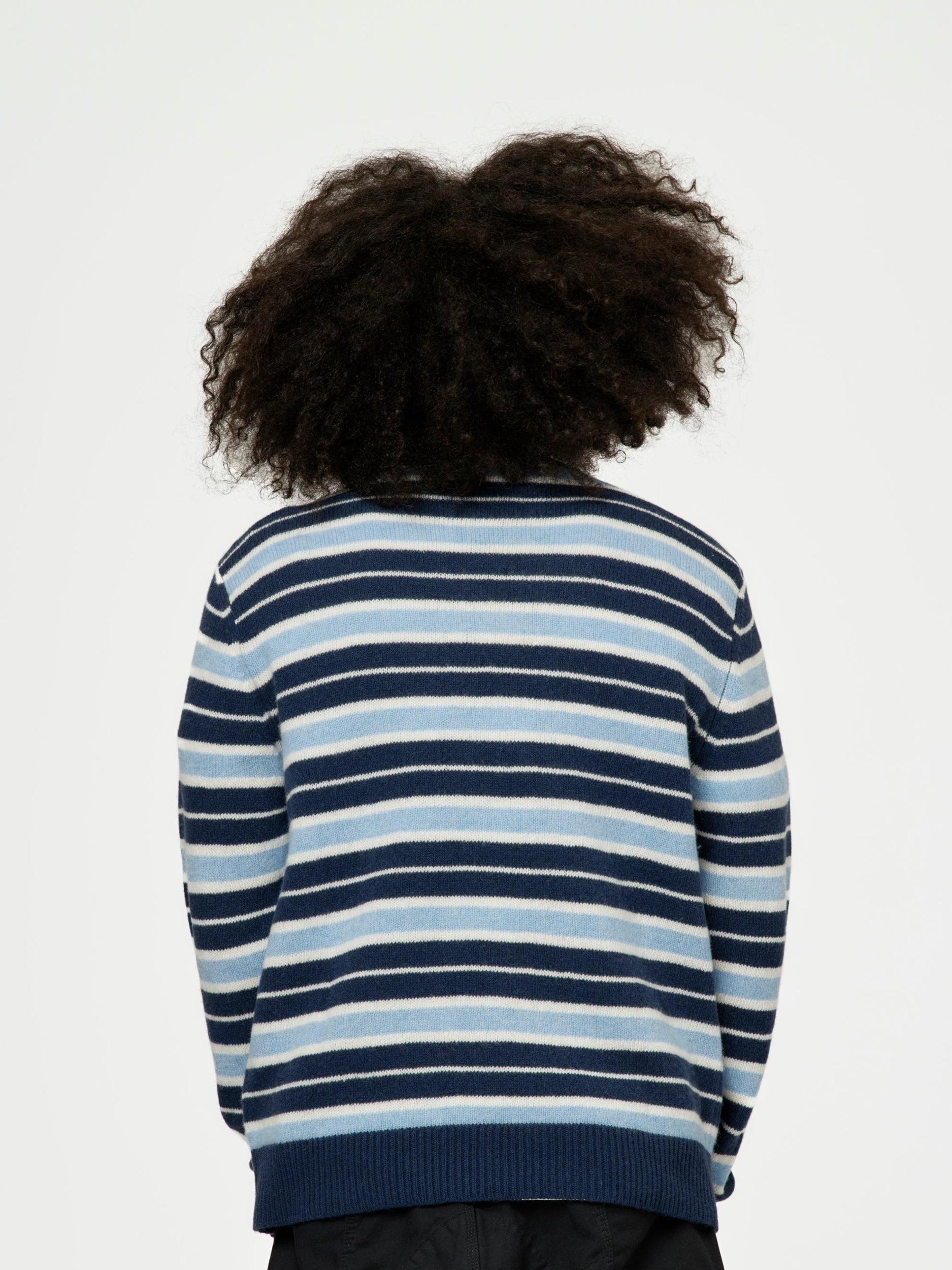 Iconic Striped Crewneck Sweater (Blue Lilac) Product Image