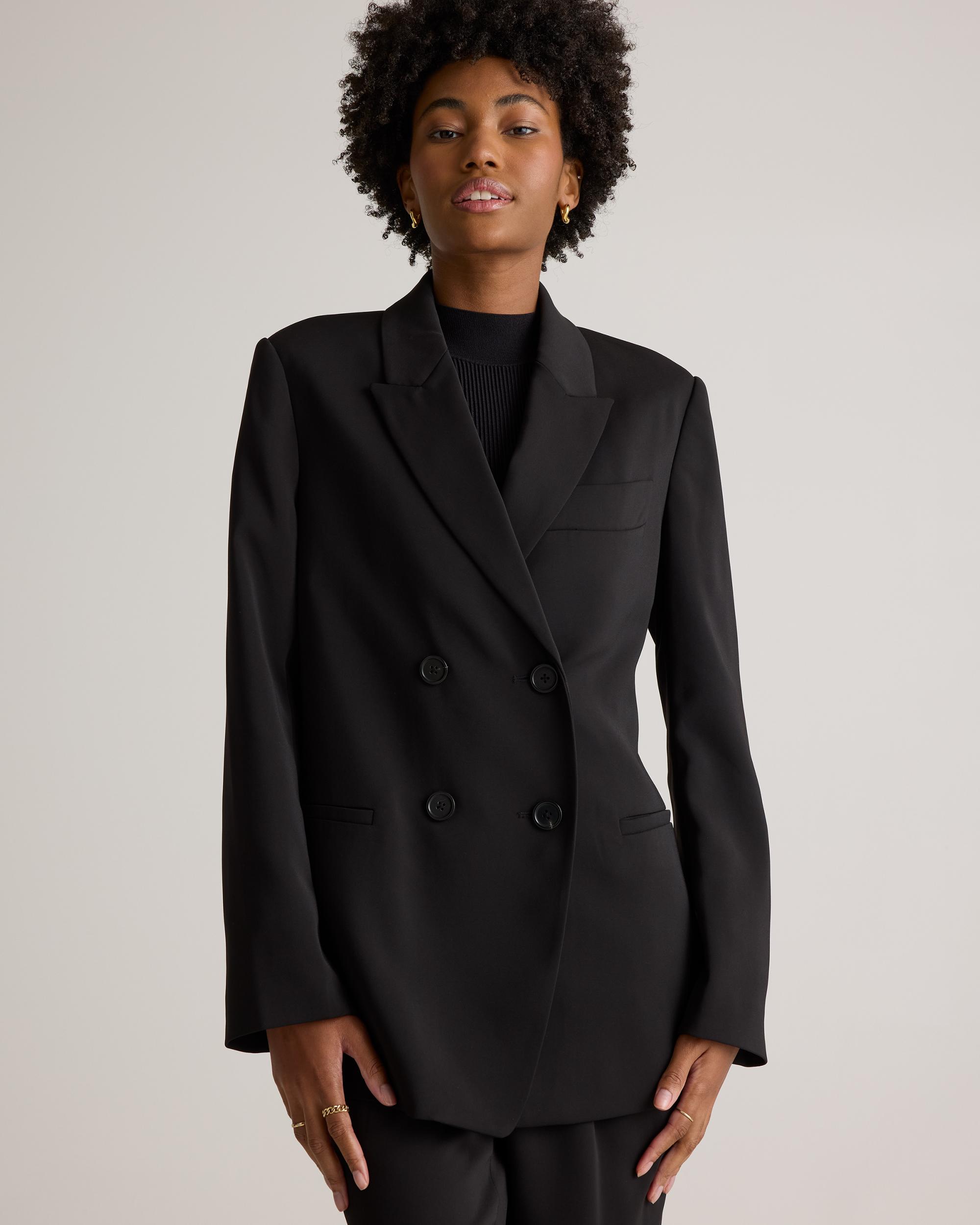 Quince | Women's Stretch Crepe Double-Breasted Blazer Polyester Product Image