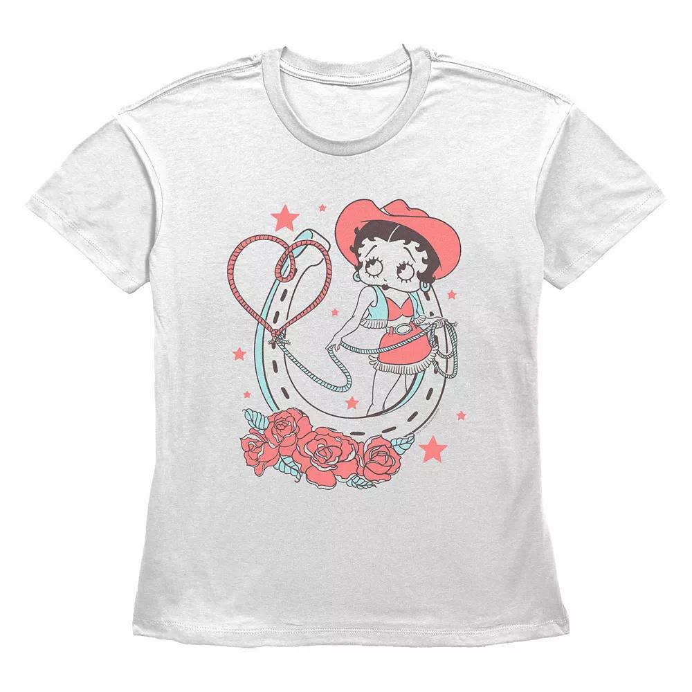 Women's Betty Boop Heart Lasso Graphic Tee,  Product Image