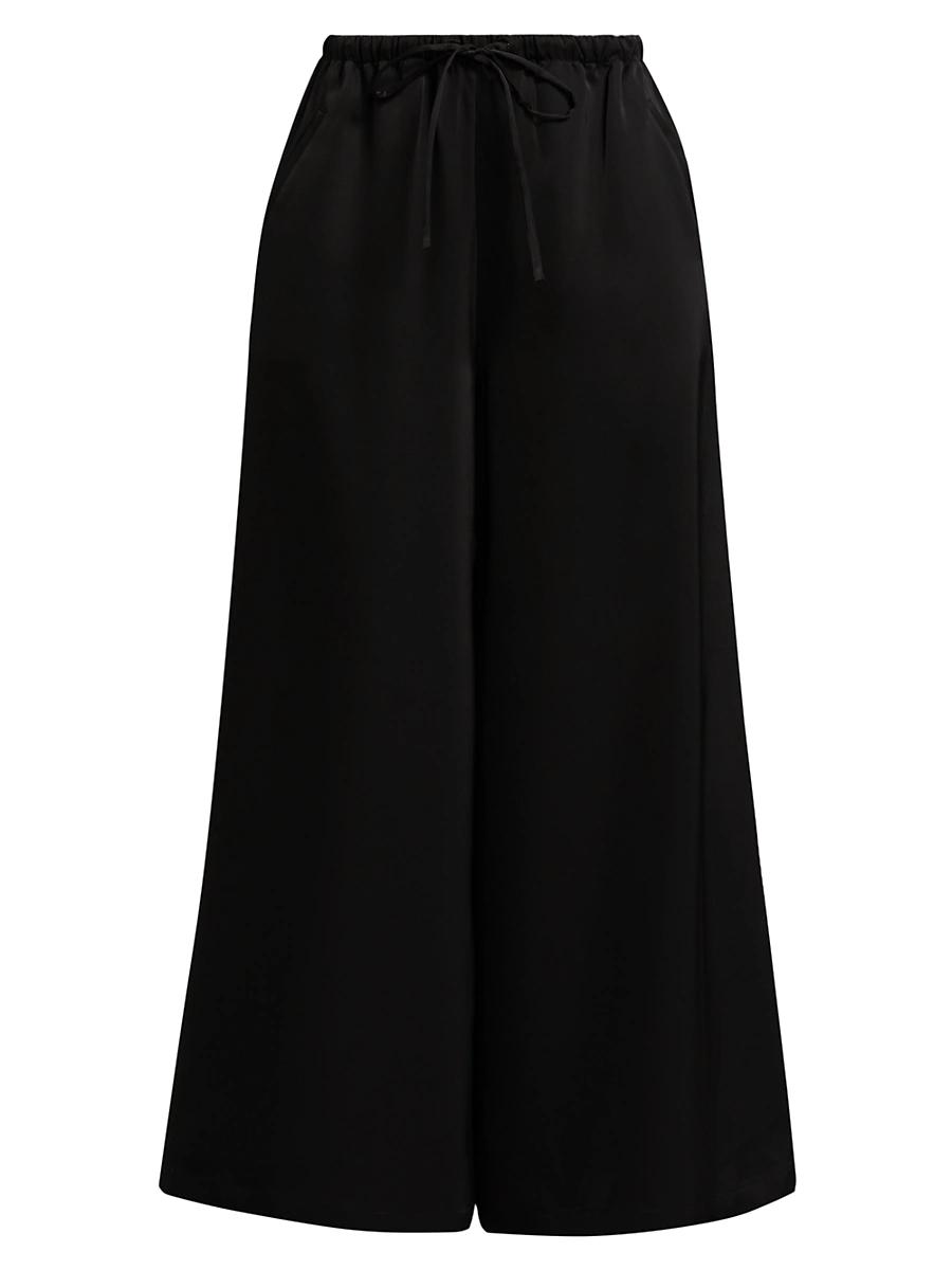Womens Barb Satin Wide-Leg Drawstring Pants Product Image