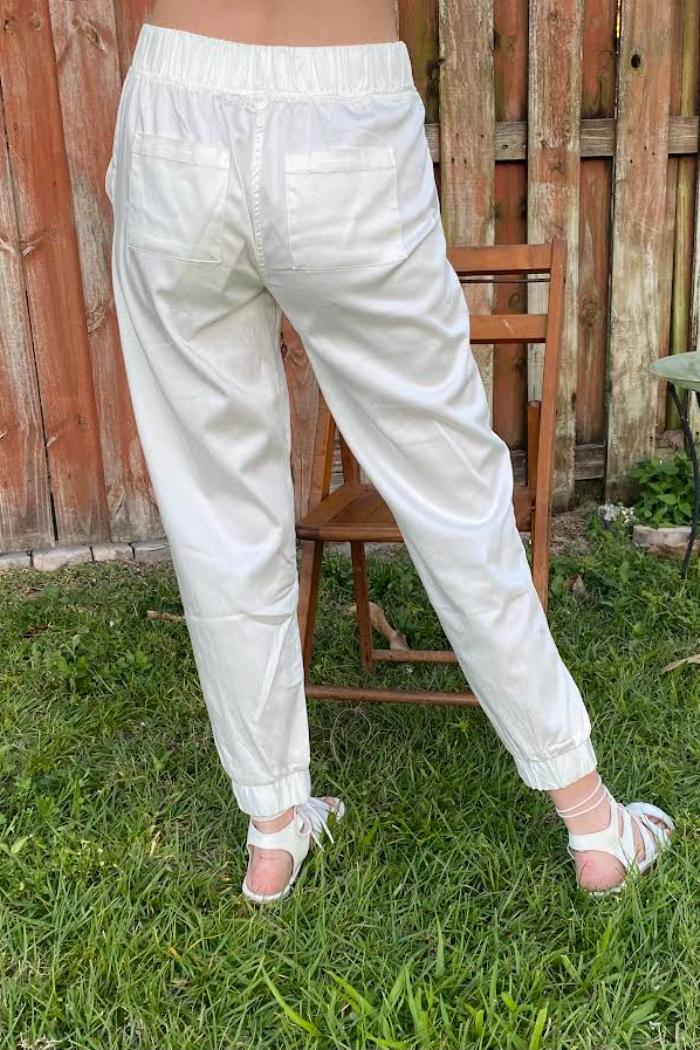 Elan White Jogger Pant Product Image