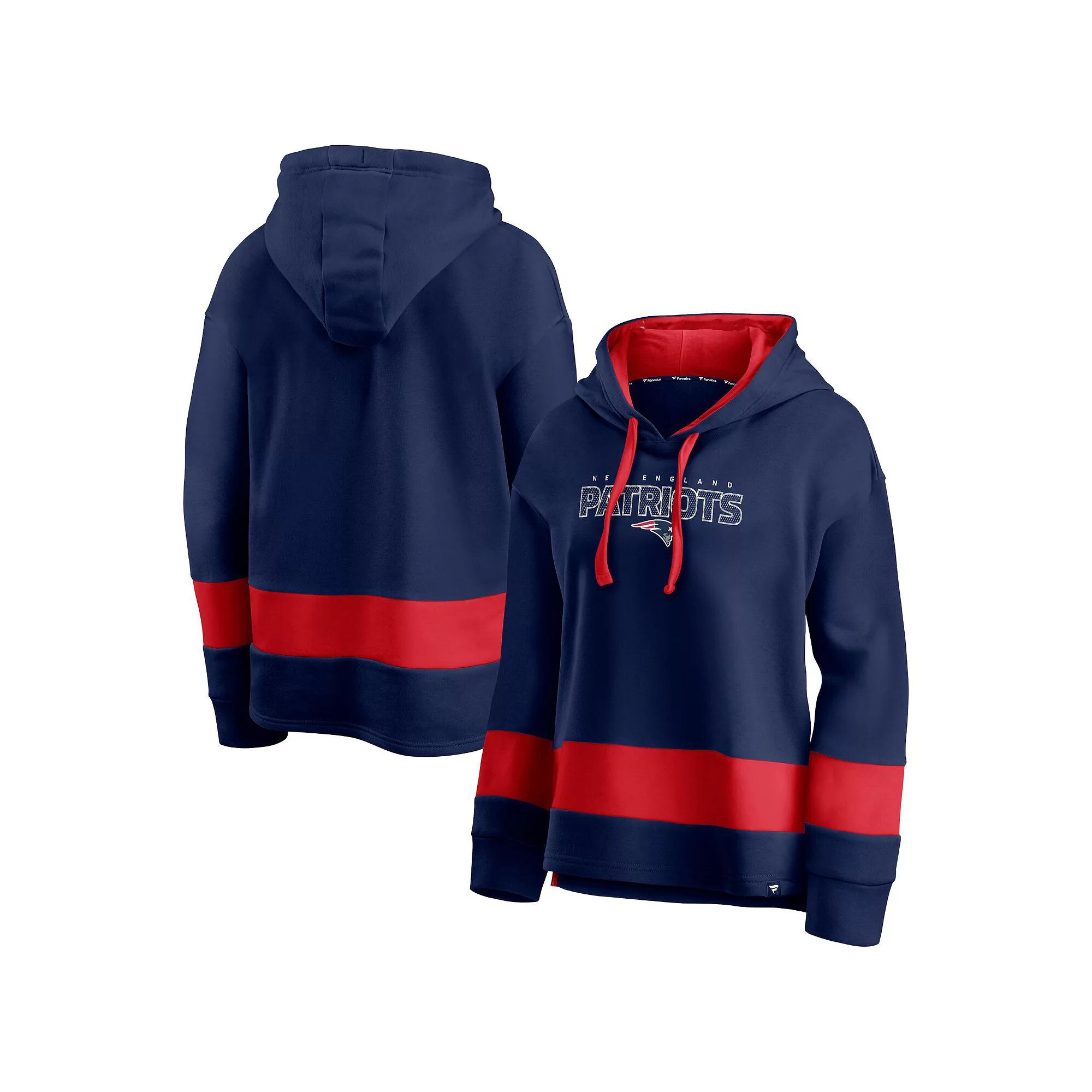 Women's Fanatics Branded Navy/Red New England Patriots Colors of Pride Colorblock Pullover Hoodie,  Product Image