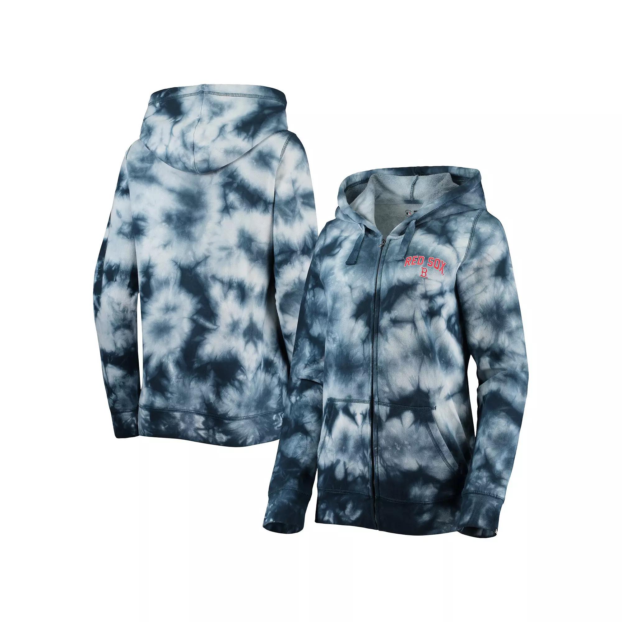 Women's New Era Navy Boston Red Sox Tie-Dye Full-Zip Hoodie, Size: Small, Blue Product Image