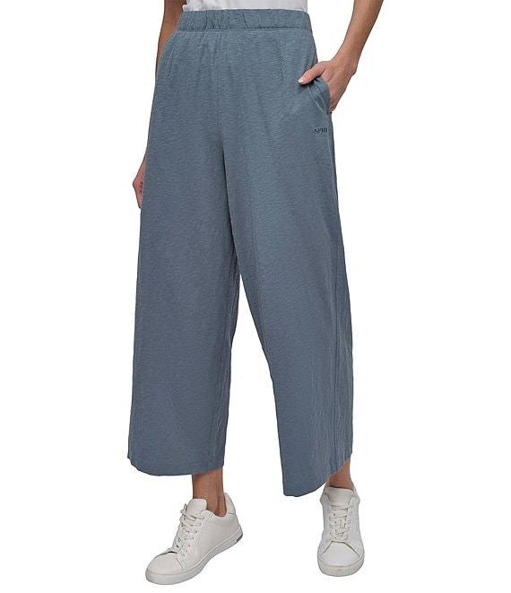 DKNY Sport by Donna Karan Slub Ankle Length Wide Leg Pants Product Image