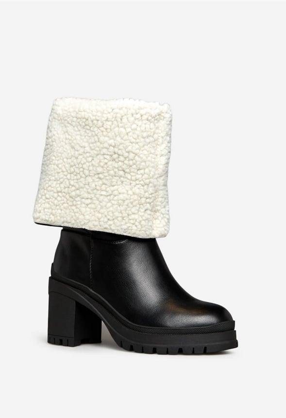 JustFab Margaux Platform Loafer Pump Womens Black/ White Size 8.5 Product Image