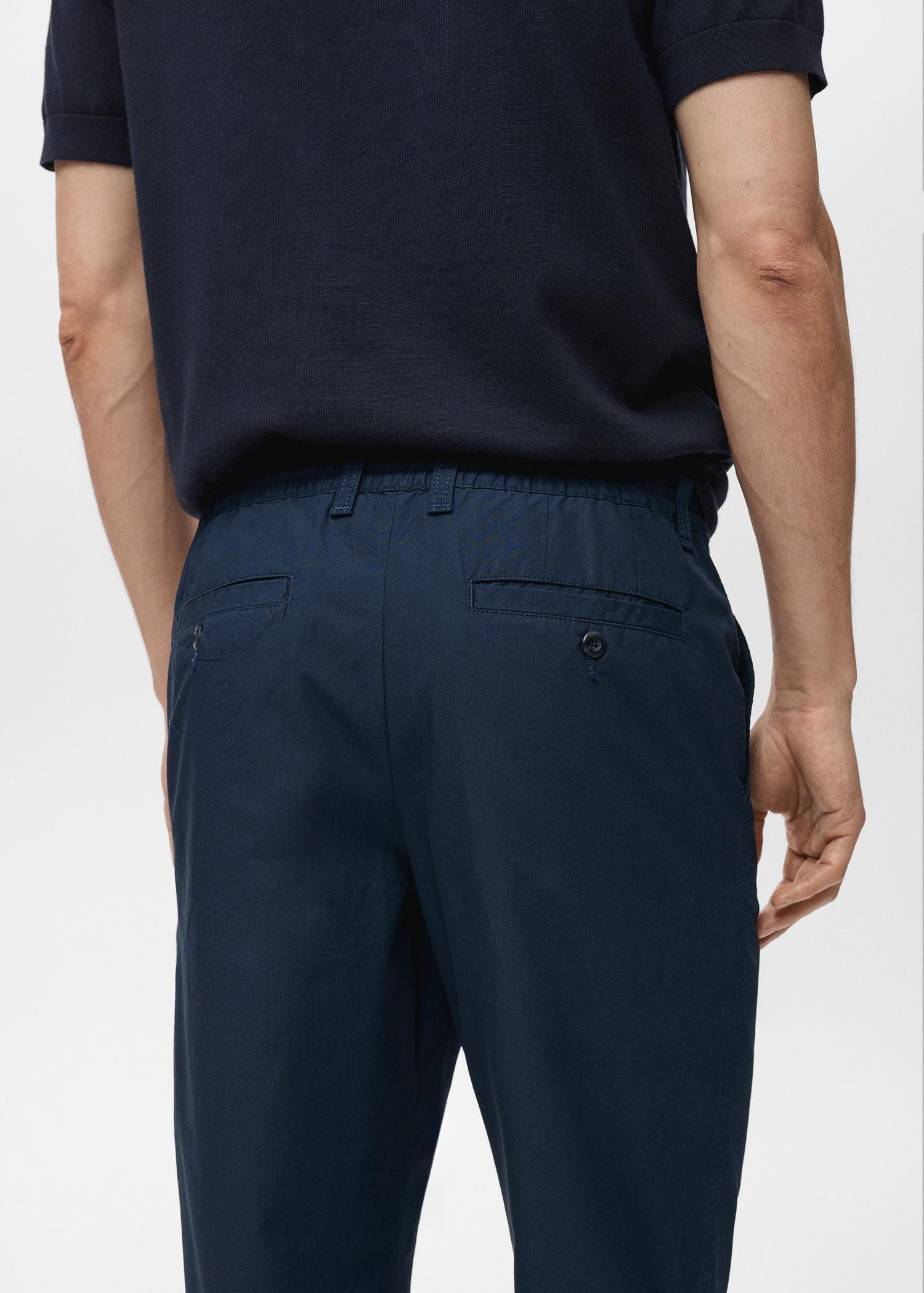 Poplin cotton pants - Men | MANGO USA Product Image