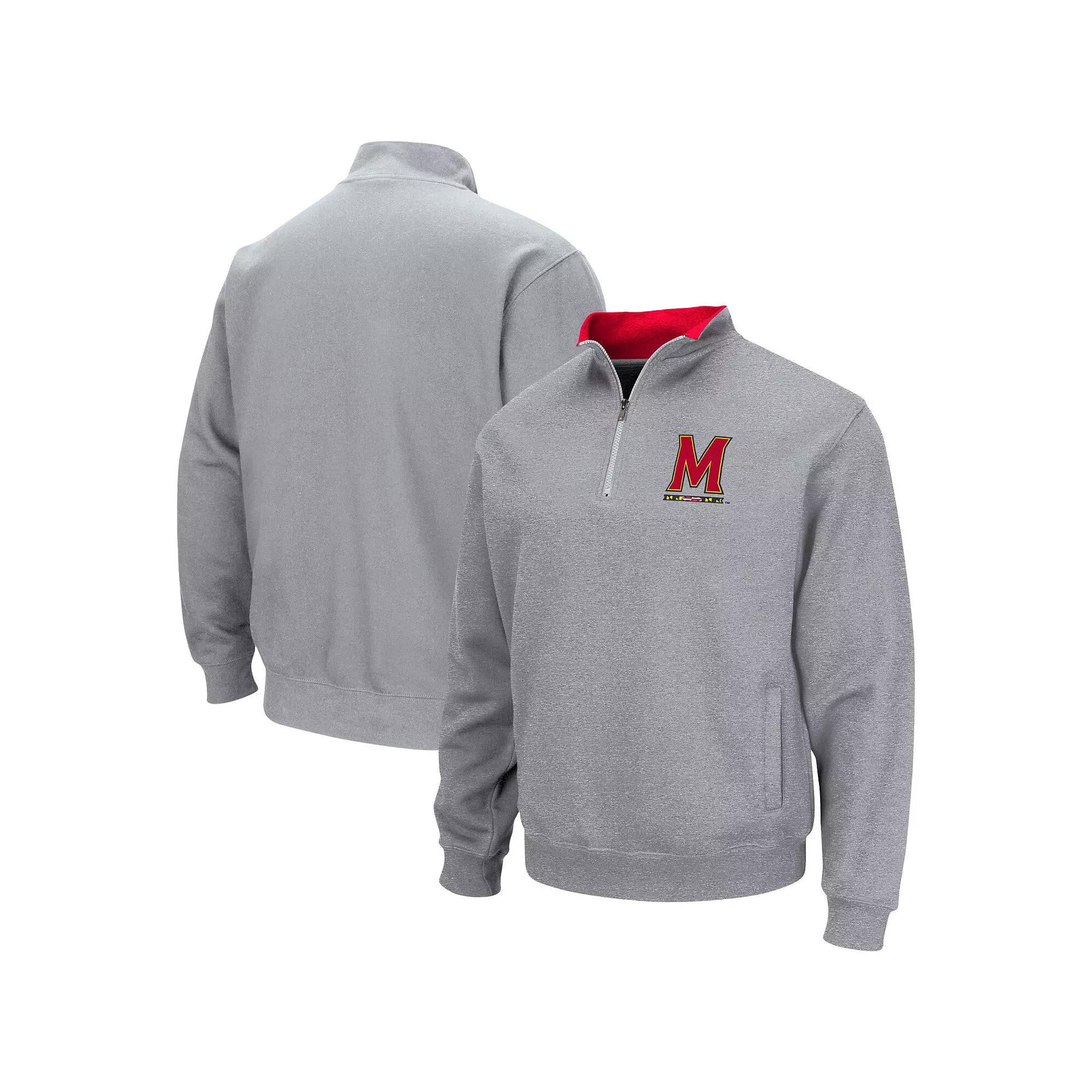 Men's Colosseum Heathered Gray NC State Wolfpack Tortugas Team Logo Quarter-Zip Jacket,  Product Image