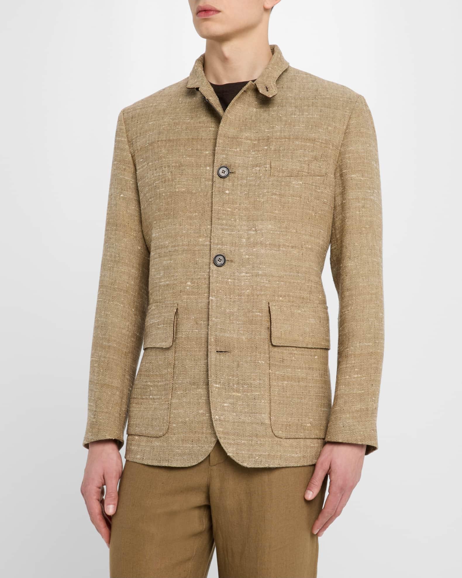 Men's Linen and Silk Roadster Single-Breasted Jacket Product Image