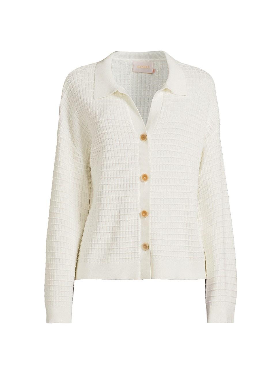 Womens Oriane Waffle-Knit Shirt Product Image