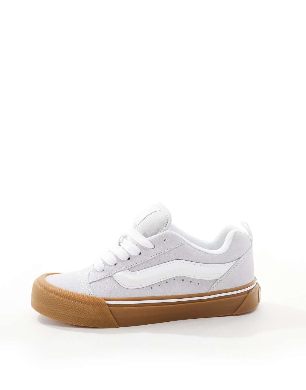 Vans Knu Skool gum sole sneakers in light gray Product Image