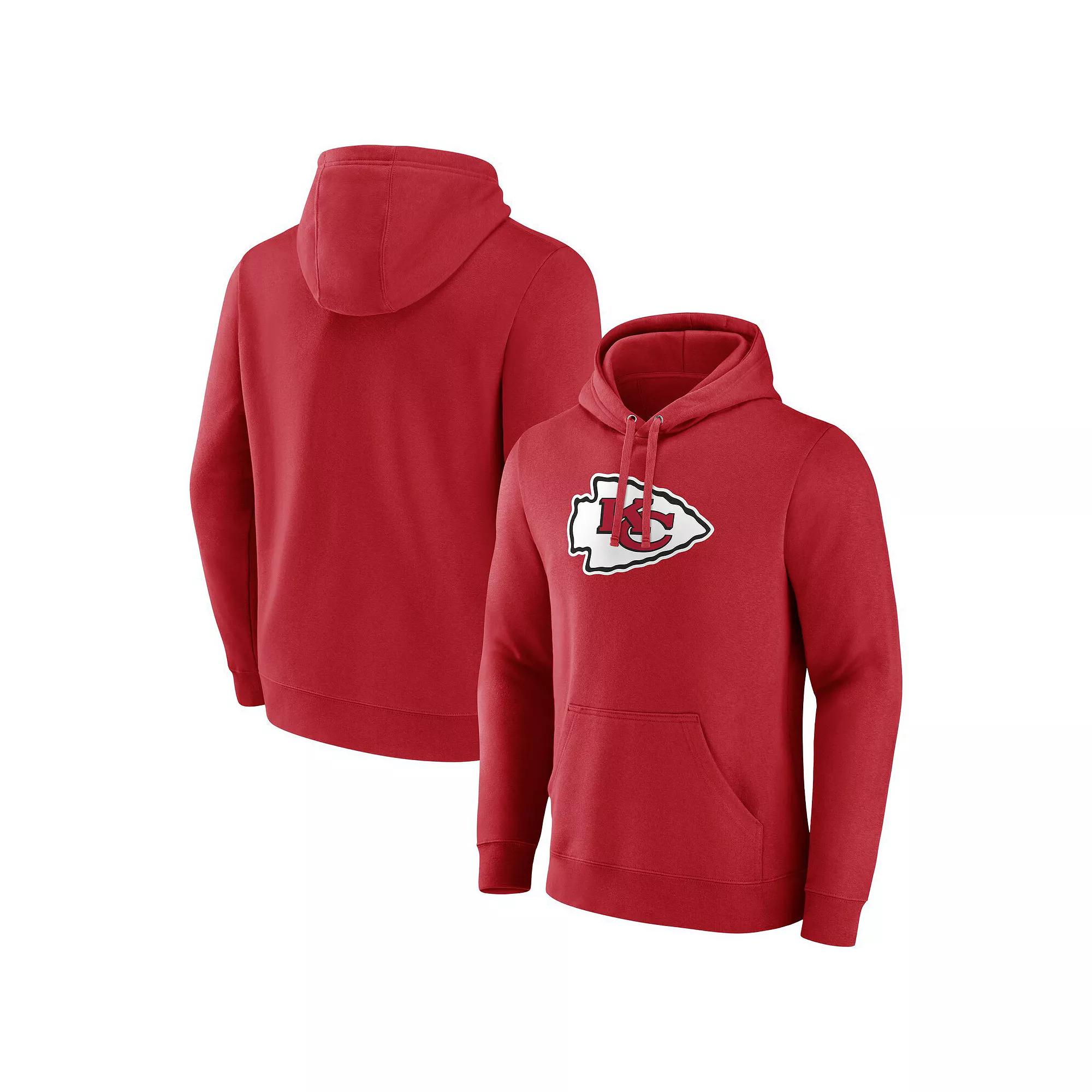 Men's Fanatics Red Kansas City Chiefs Primary Logo Fleece Pullover Hoodie, Size: 4XL Product Image