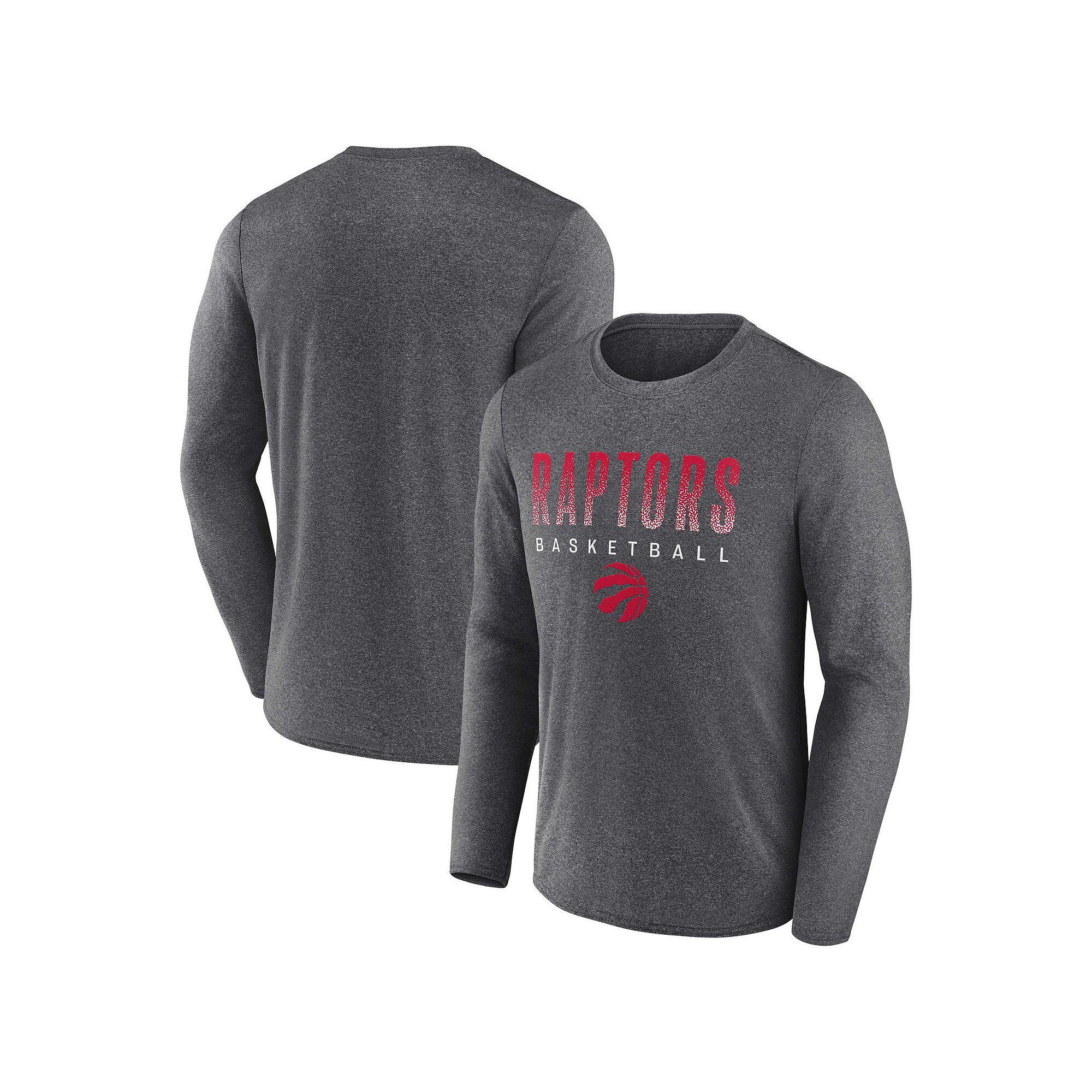 Men's Fanatics Heathered Charcoal Toronto Raptors Where Legends Play Iconic Practice Long Sleeve T-Shirt,  Product Image