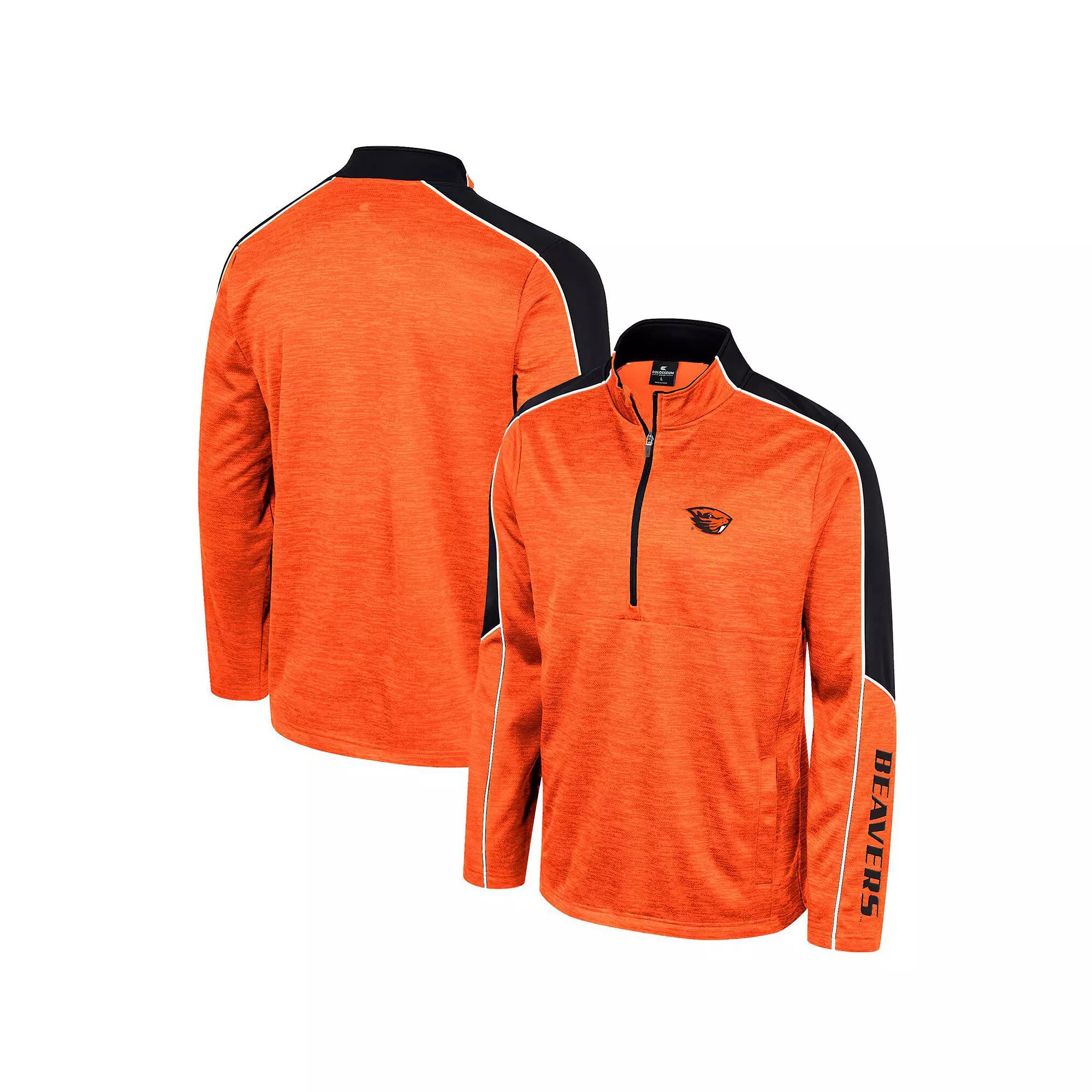 Men's Colosseum Orange Oregon State Beavers Marled Half-Zip Jacket,  Product Image