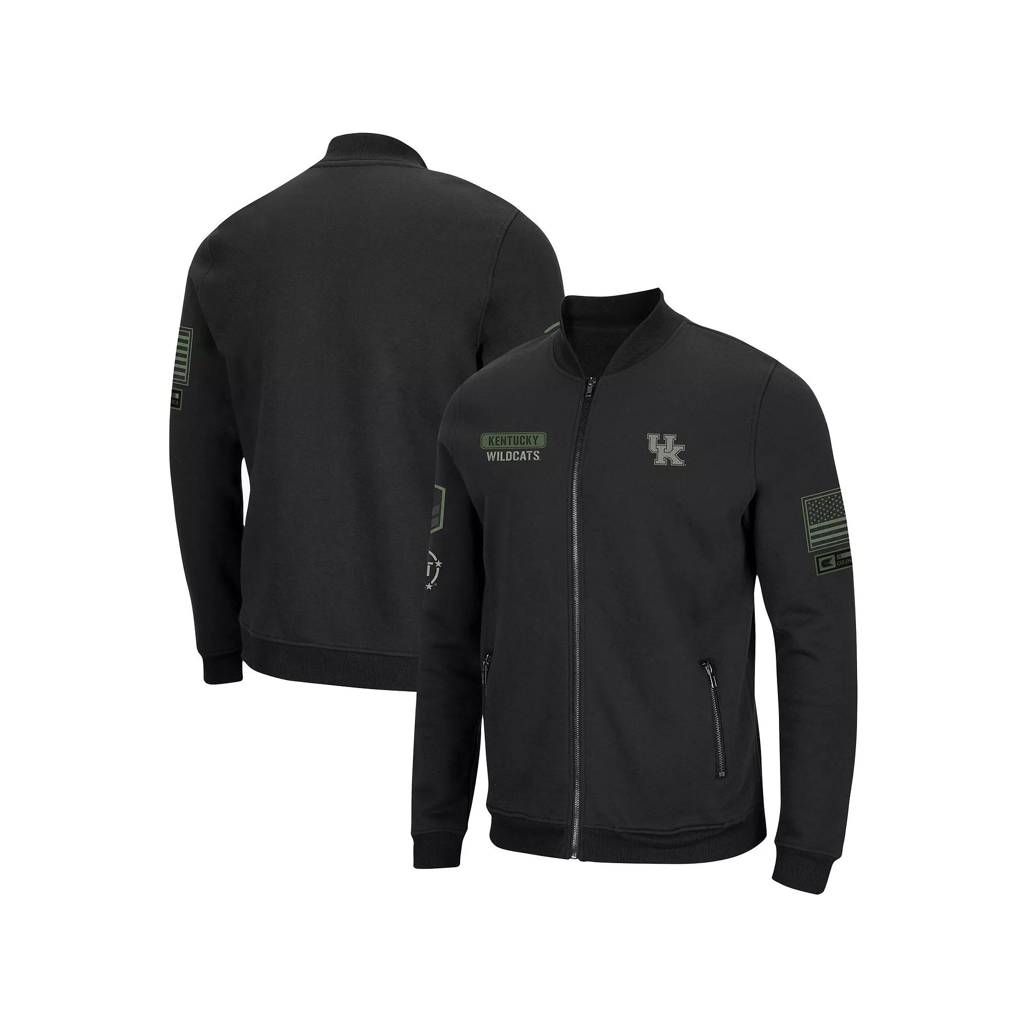 Men's Colosseum Black Kentucky Wildcats OHT Military Appreciation High-Speed Bomber Full-Zip Jacket,  Product Image