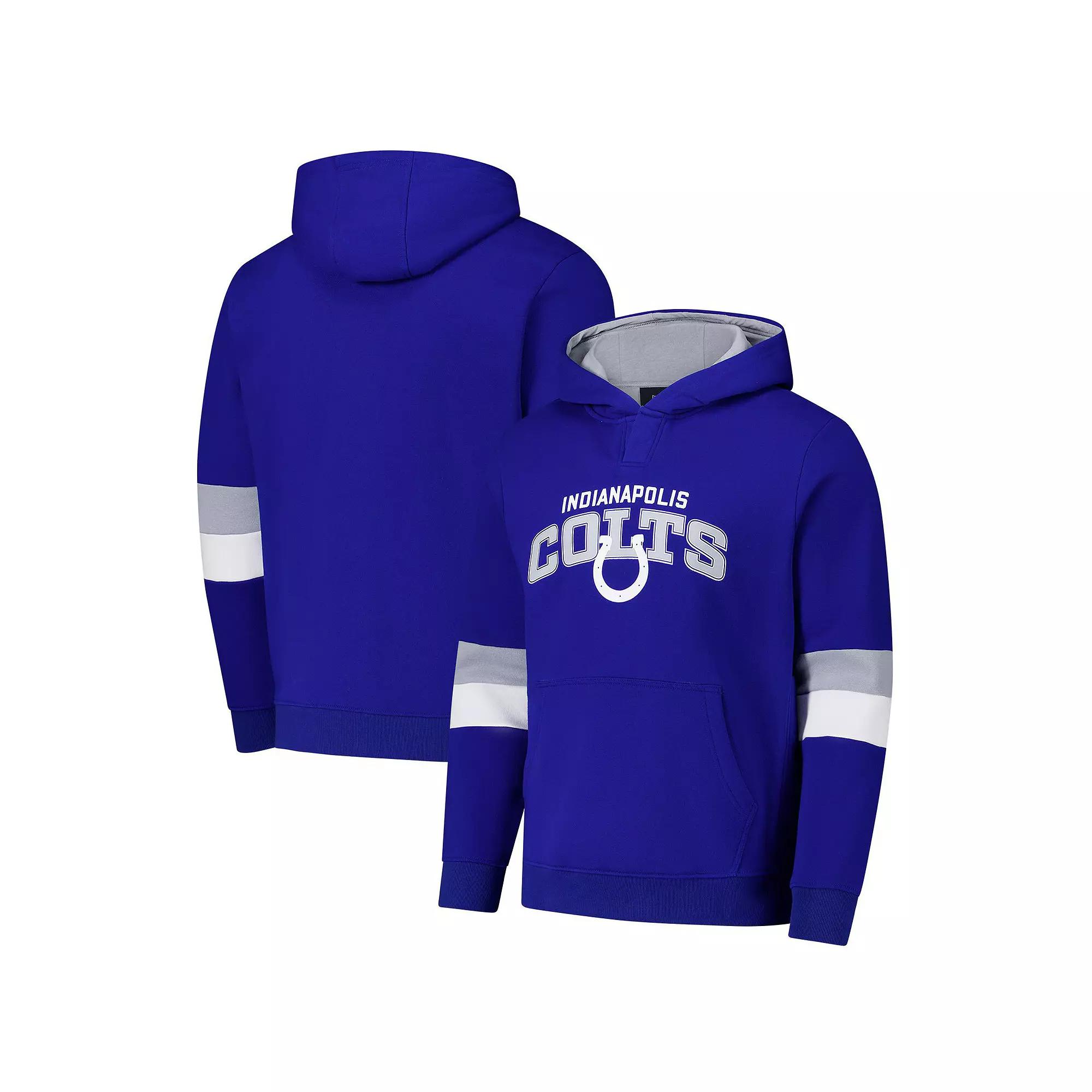 Men's G-III Sports by Carl Banks Royal/Silver Indianapolis Colts Adaptive Faceoff Pullover Hoodie, Size: Large, Blue Product Image