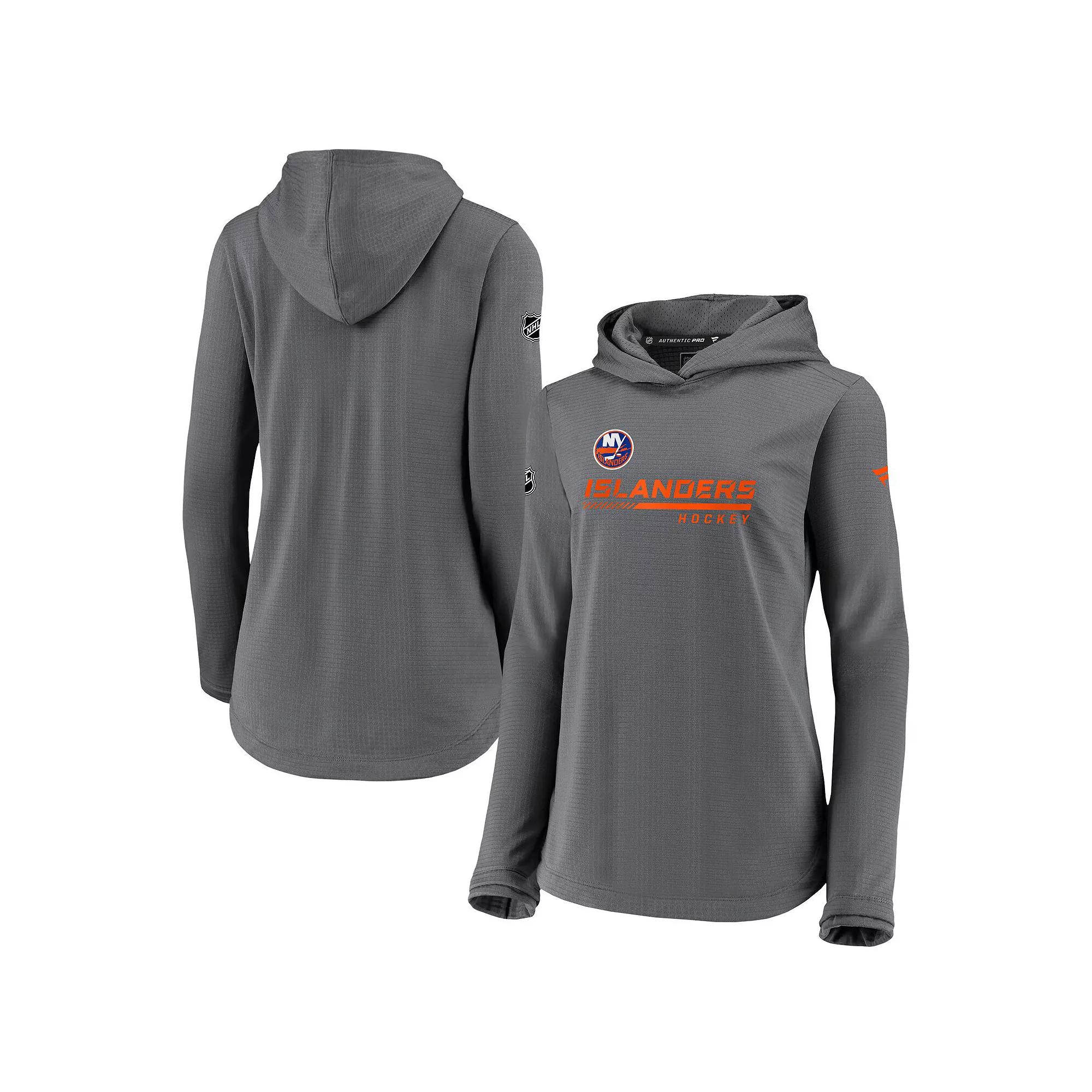 Women's Fanatics Branded Gray New York Islanders Authentic Pro Pullover Hoodie, Size: Medium, Isl Grey Product Image