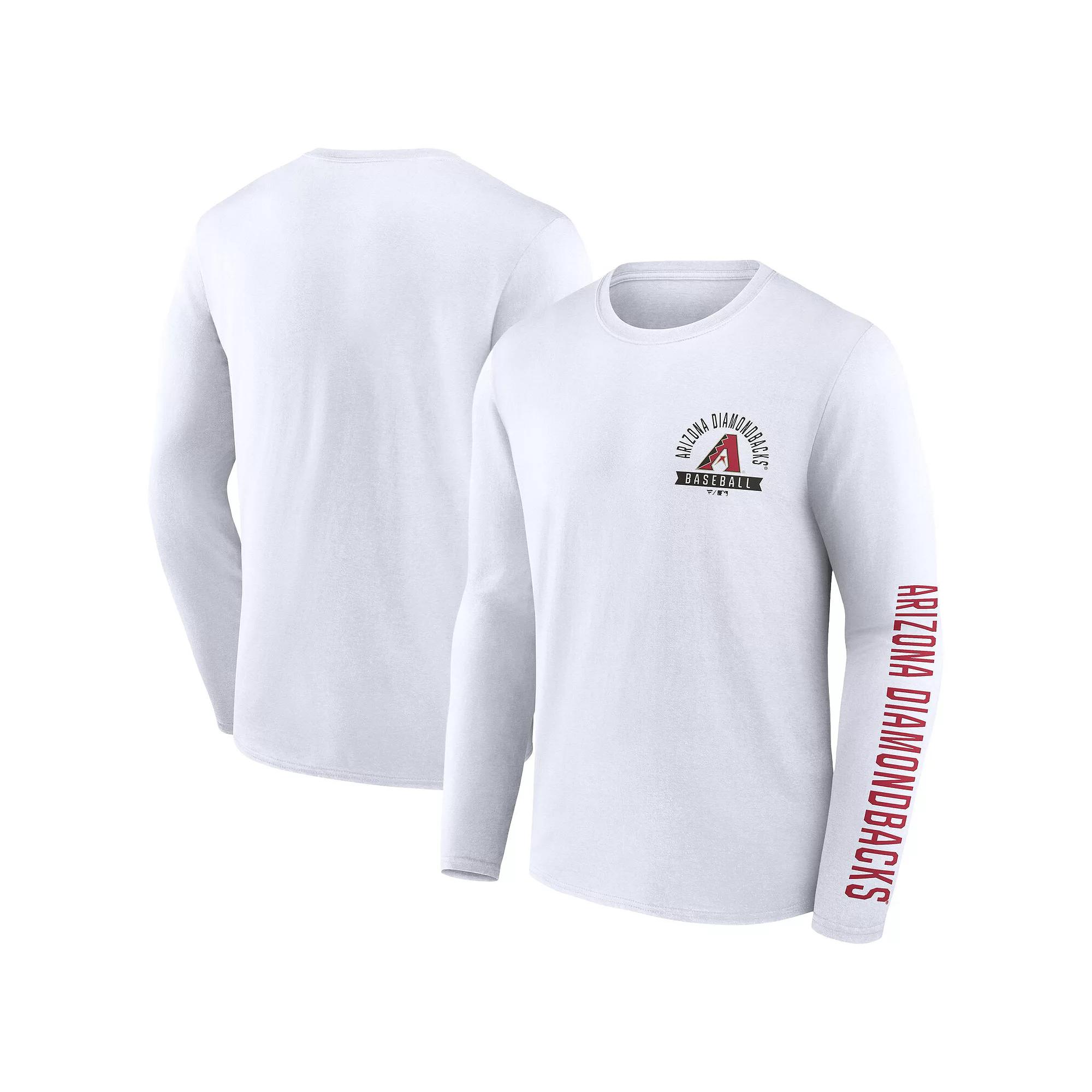 Men's Fanatics  White Arizona Diamondbacks Press Box Long Sleeve T-Shirt, Size: Small Product Image