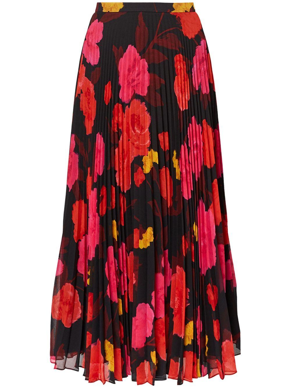 floral-print pleated midi skirt Product Image
