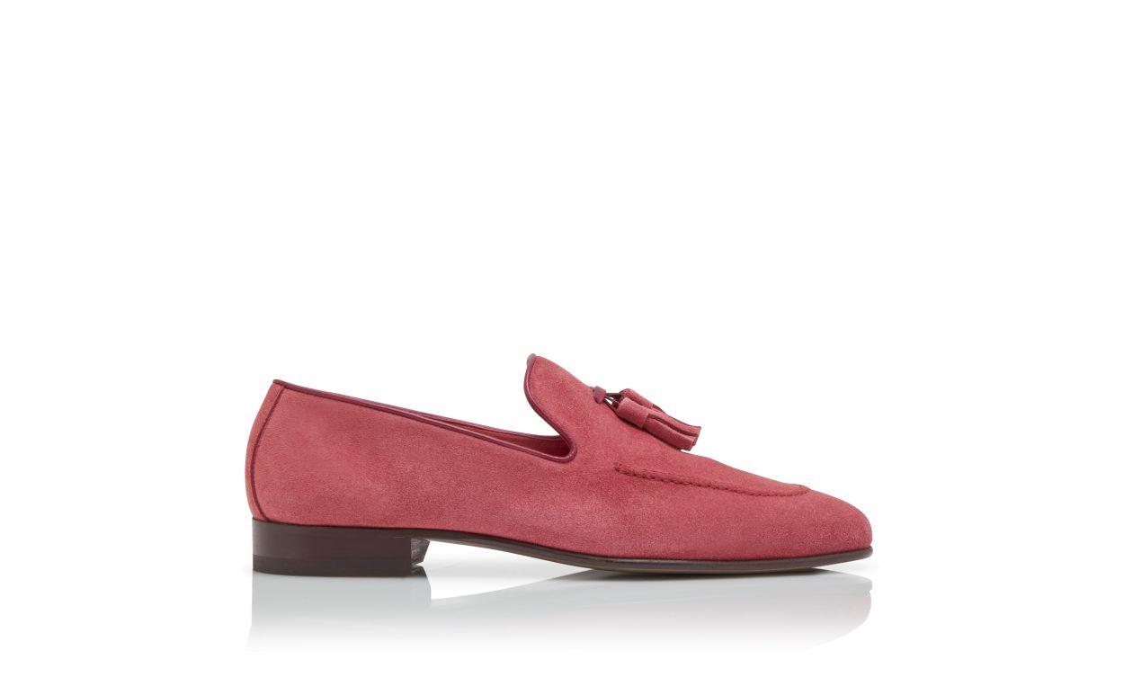 CHESTER Dark Pink Suede Loafers Product Image
