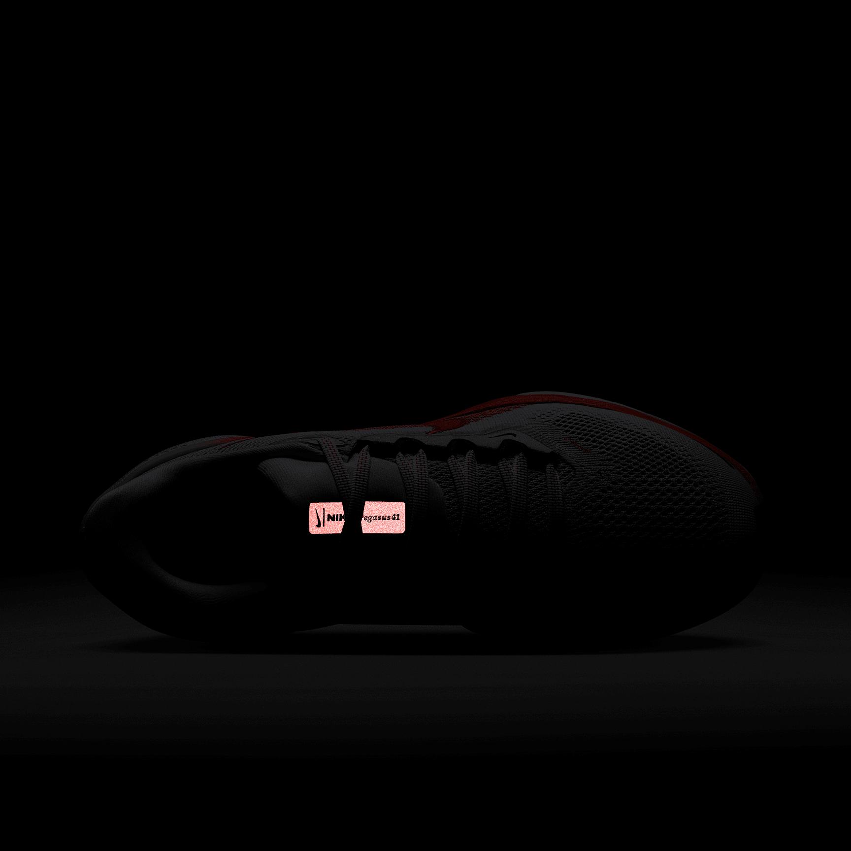 Nike Womens Pegasus 41 Running Shoes in White/Bright Crimson/Magic Ember Product Image