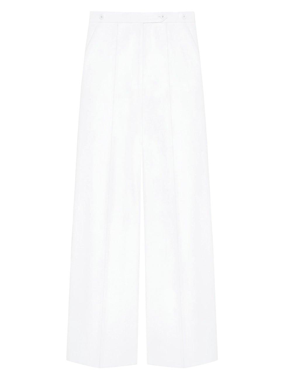 Womens Pleated Pants in Cotton Product Image