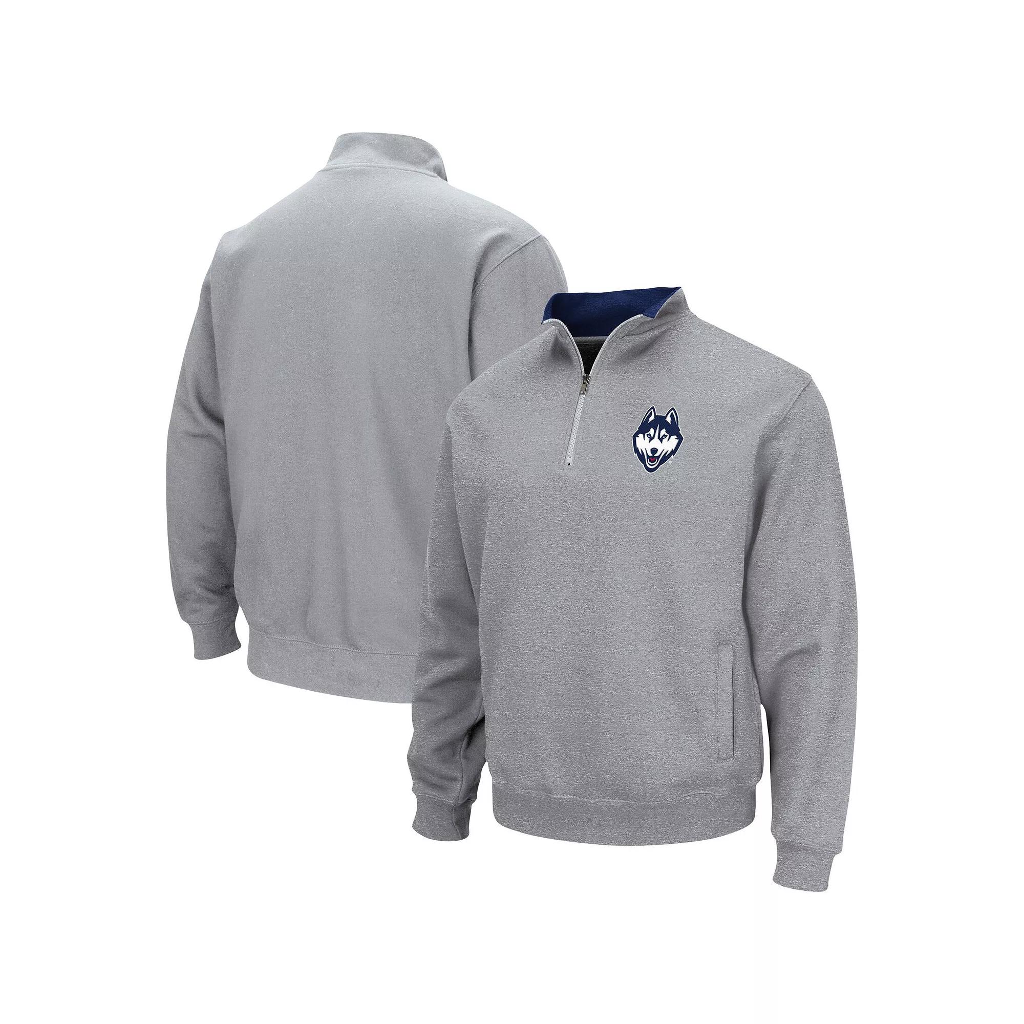 Men's Colosseum Heathered Gray Marquette Golden Eagles Tortugas Team Logo Quarter-Zip Jacket,  Product Image