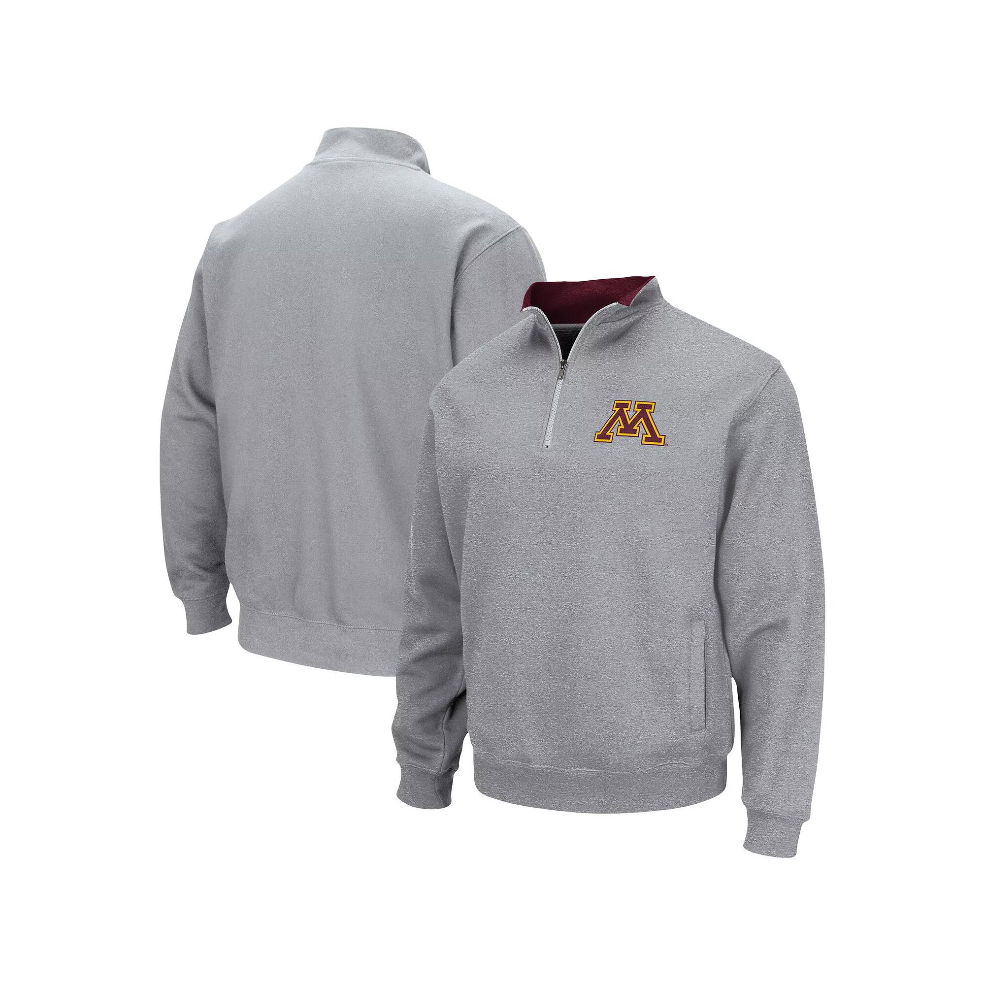 Men's Colosseum Heathered Gray Marquette Golden Eagles Tortugas Team Logo Quarter-Zip Jacket, Size: Medium, Mrq Grey Product Image