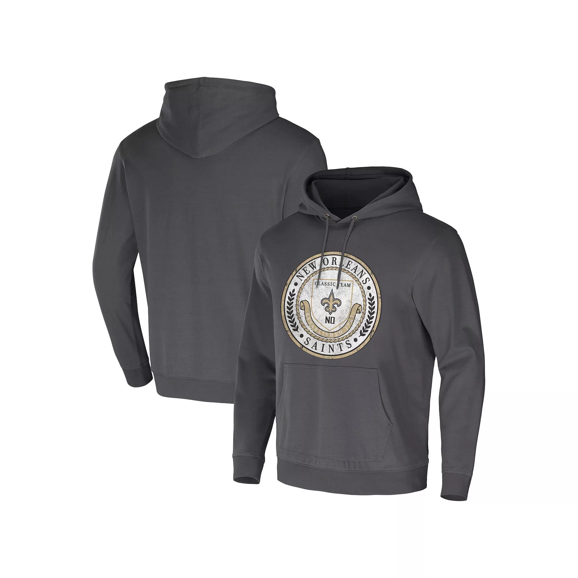 Men's NFL x Darius Rucker Collection by Fanatics Charcoal New Orleans Saints Washed Pullover Hoodie,  Product Image