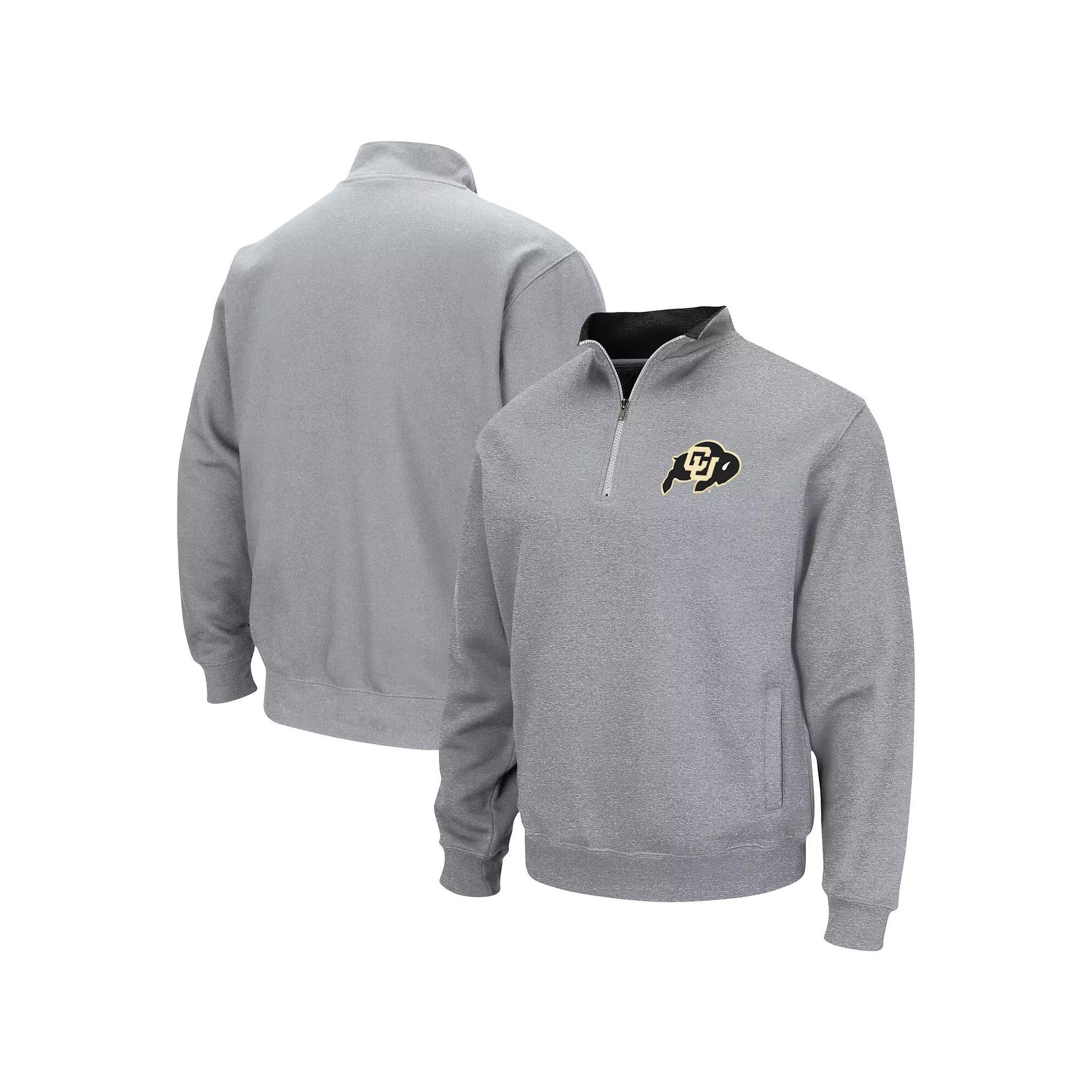 Men's Colosseum Heathered Gray Army Black Knights Tortugas Team Logo Quarter-Zip Jacket,  Product Image