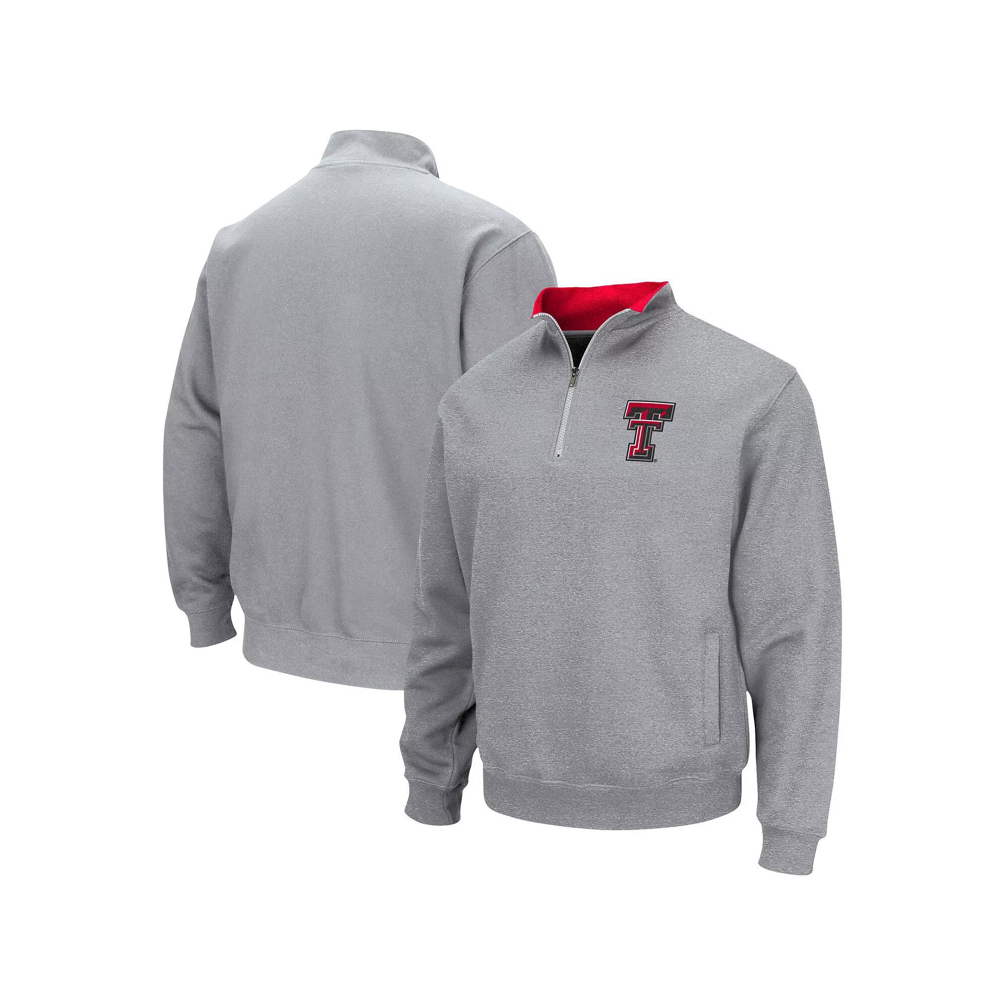 Men's Colosseum Heathered Gray Colorado Buffaloes Tortugas Team Logo Quarter-Zip Jacket,  Product Image