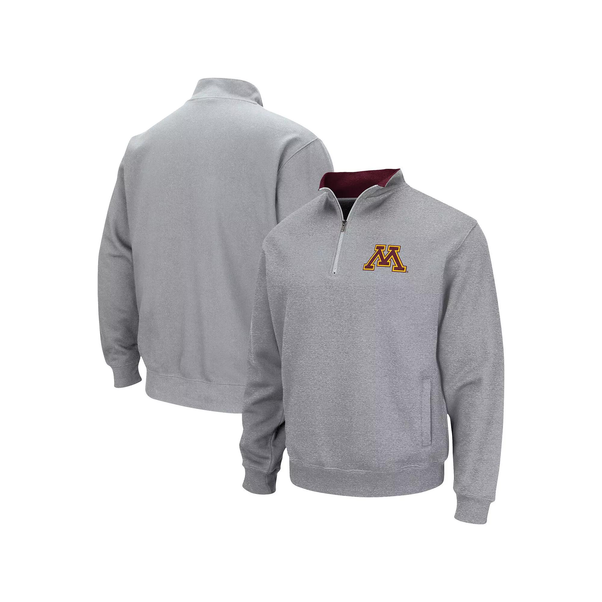 Men's Colosseum Heathered Gray NC State Wolfpack Tortugas Team Logo Quarter-Zip Jacket,  Product Image