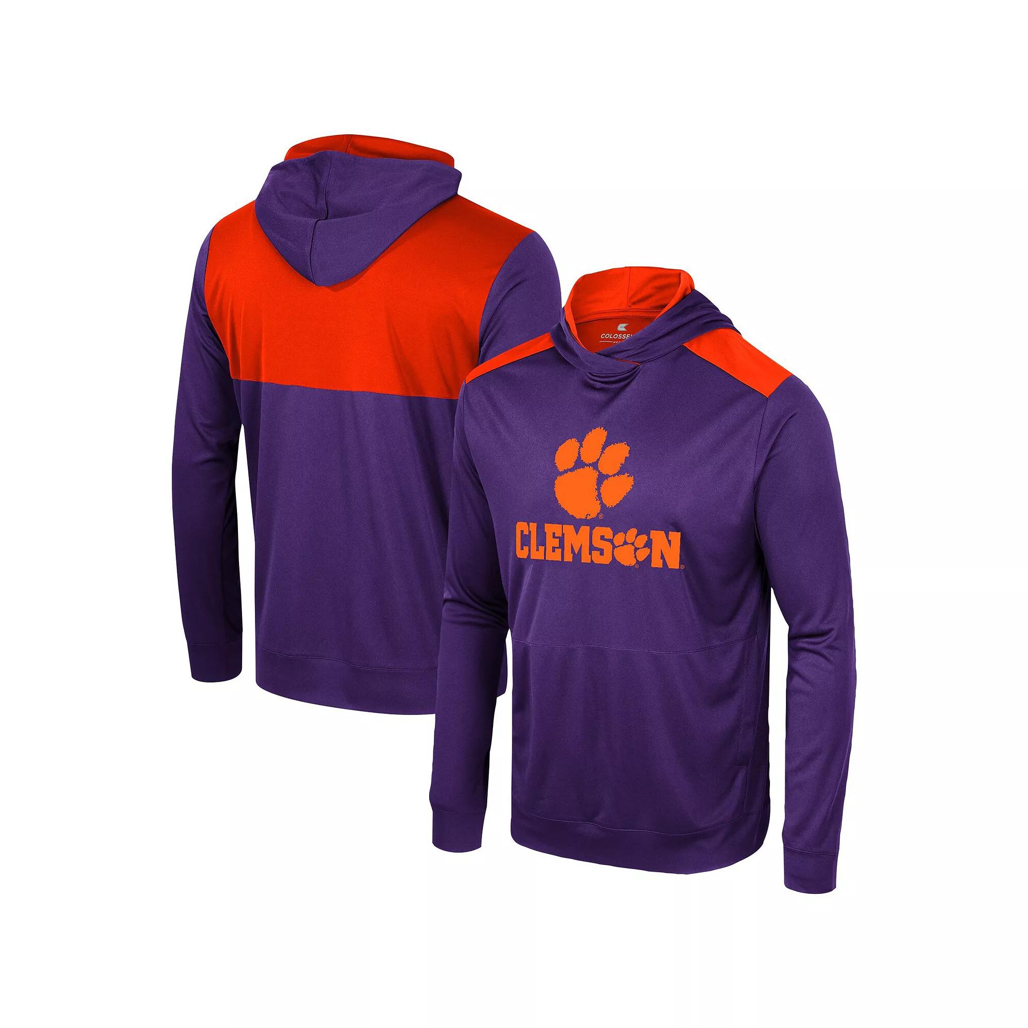 Men's Colosseum Purple Clemson Tigers Warm Up Long Sleeve Hoodie T-Shirt, Size: Medium Product Image