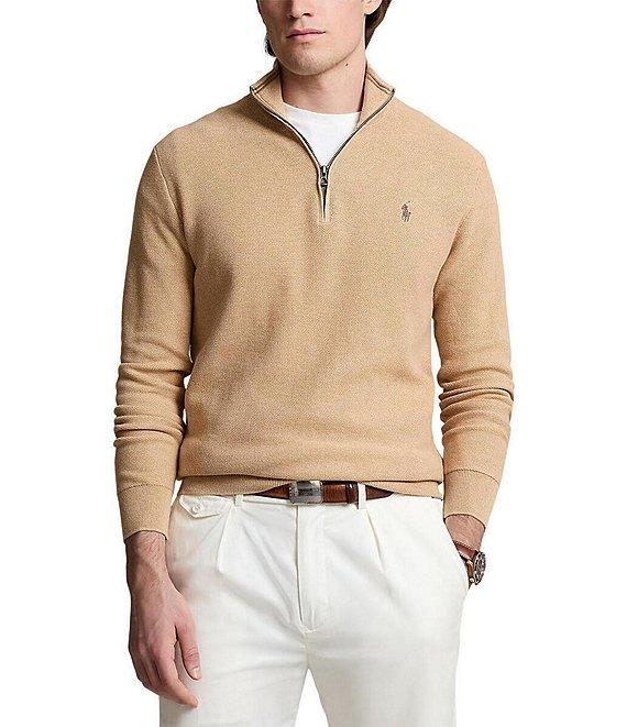 Polo Ralph Lauren Quarter-Zip Mesh-Knit Sweater Product Image