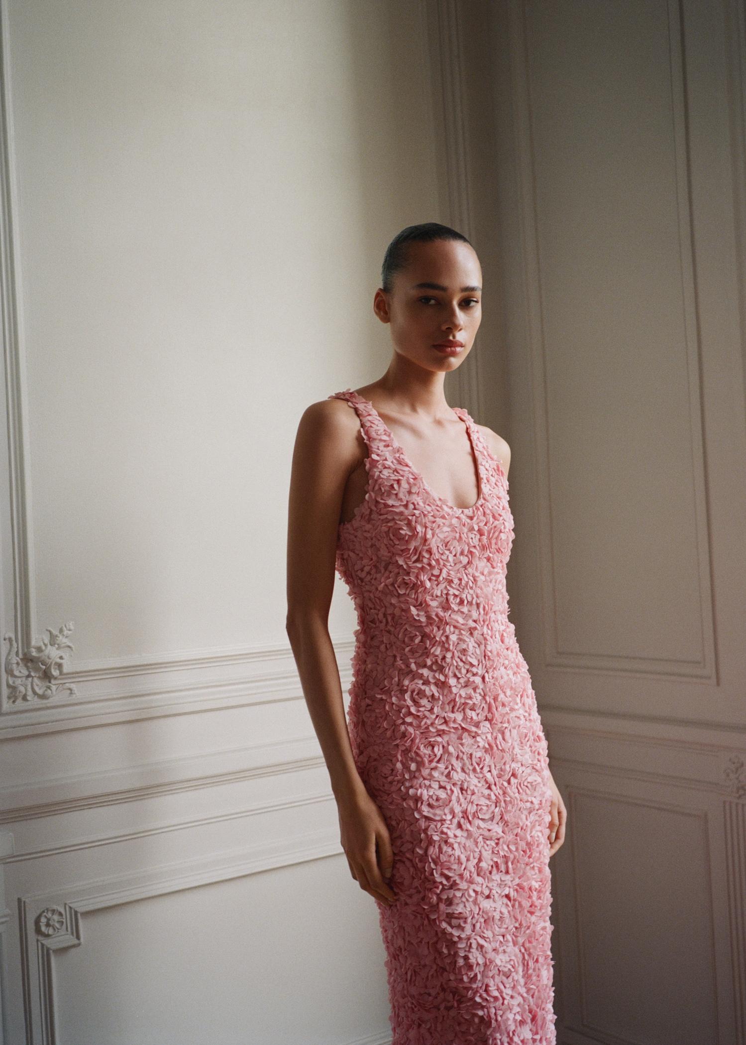 Tulle dress with embroidered flower - Women | MANGO USA Product Image