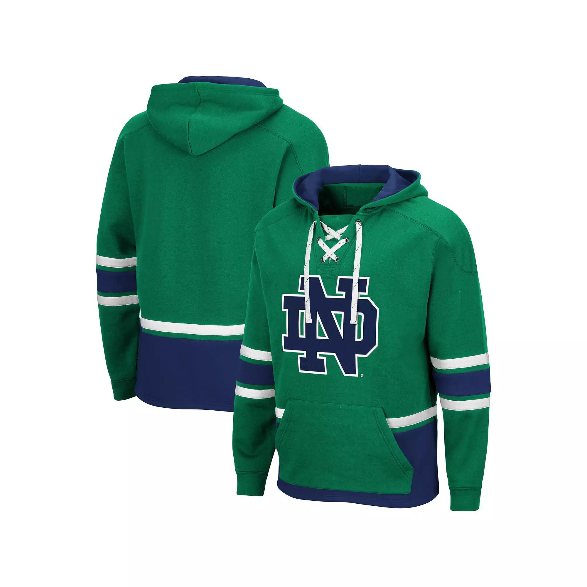 Men's Colosseum Green Notre Dame Fighting Irish Lace Up 3.0 Pullover Hoodie, Size: Medium Product Image