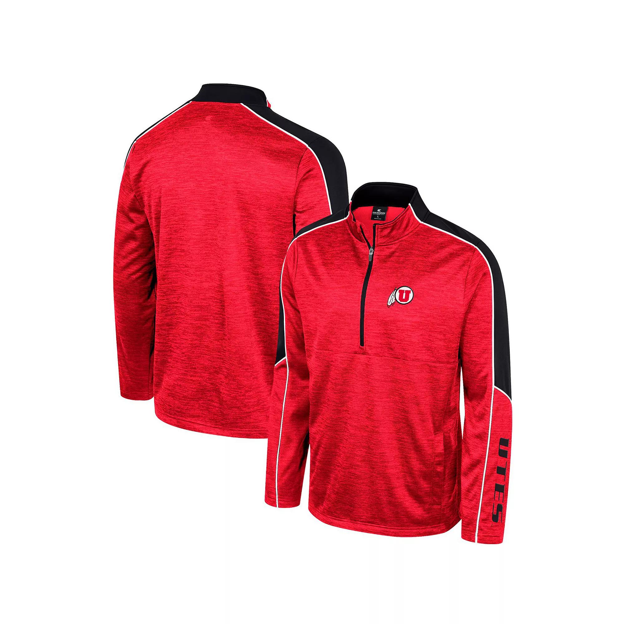Men's Colosseum Red Utah Utes Marled Half-Zip Jacket, Size: 2XL, Ute Red Product Image