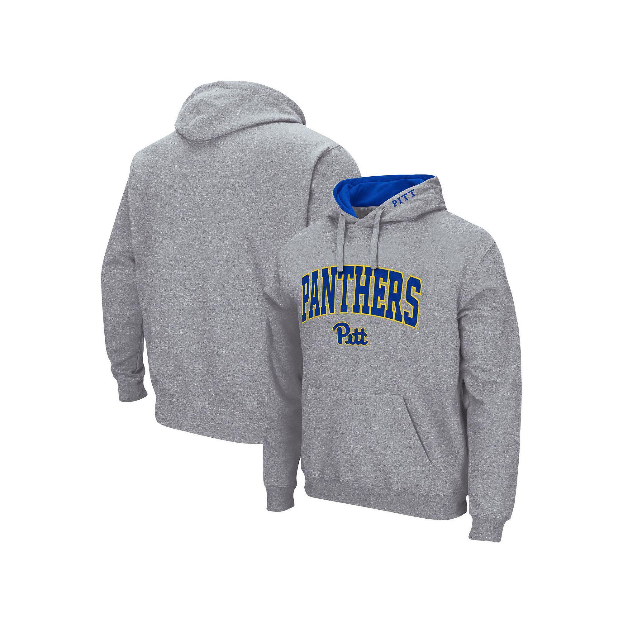 Men's Colosseum Heathered Gray Pitt Panthers Arch & Logo 3.0 Pullover Hoodie,  Product Image