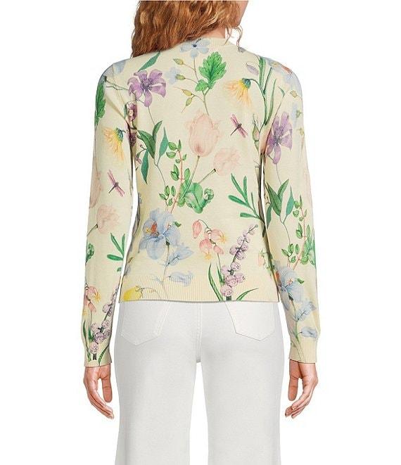 Mestiza New York Phoebe Floral Print Crew Neck Long Ribbed Sleeve Sweater Product Image