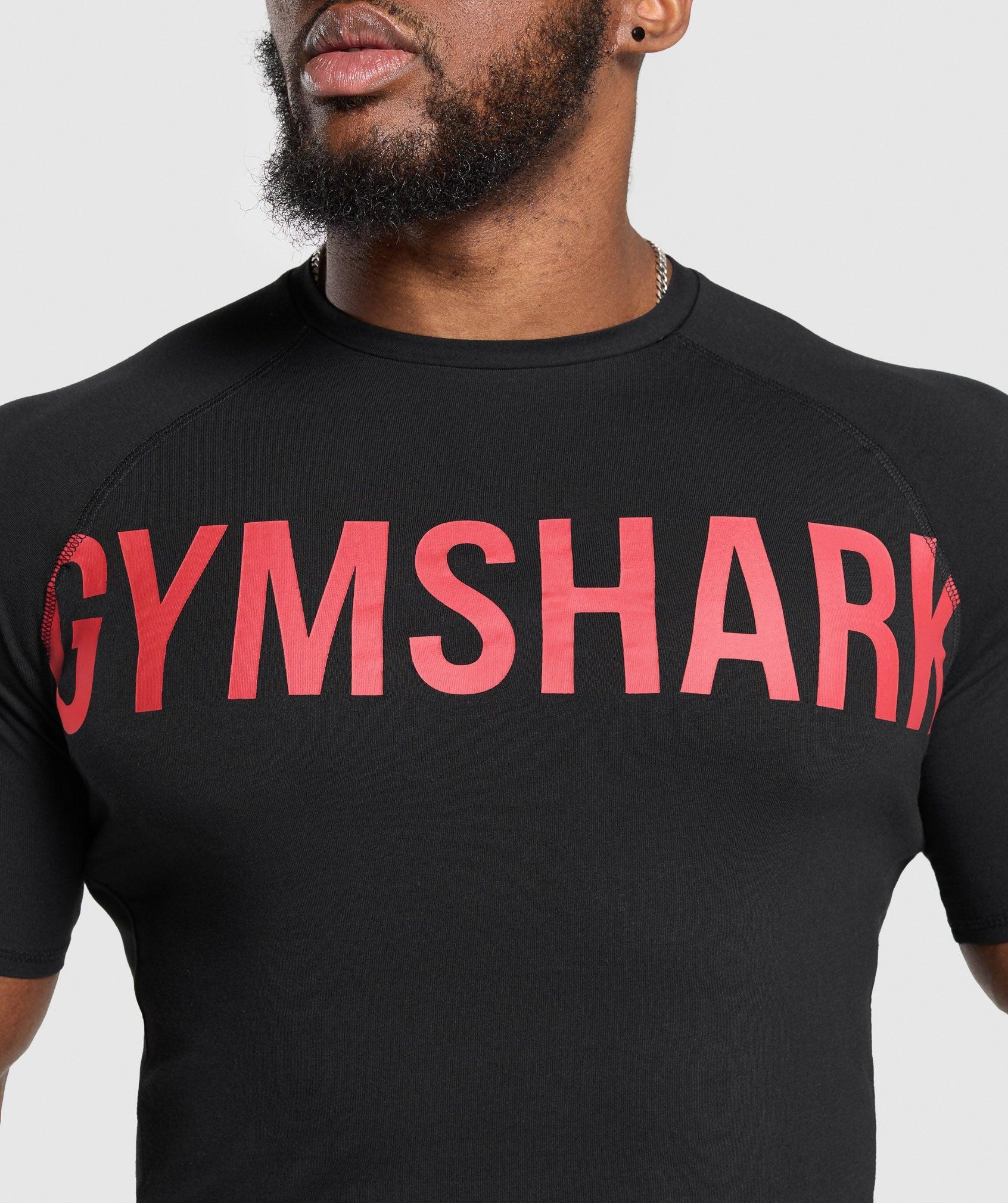 Gymshark Prime T-Shirt - Black/Vivid Red Male Product Image