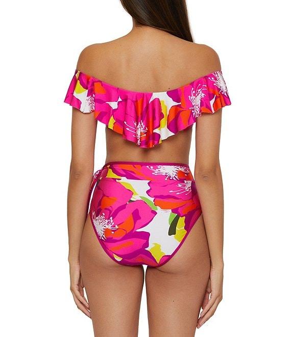 Trina Turk Bloom High Waist Sash Tie Swim Bottom Product Image