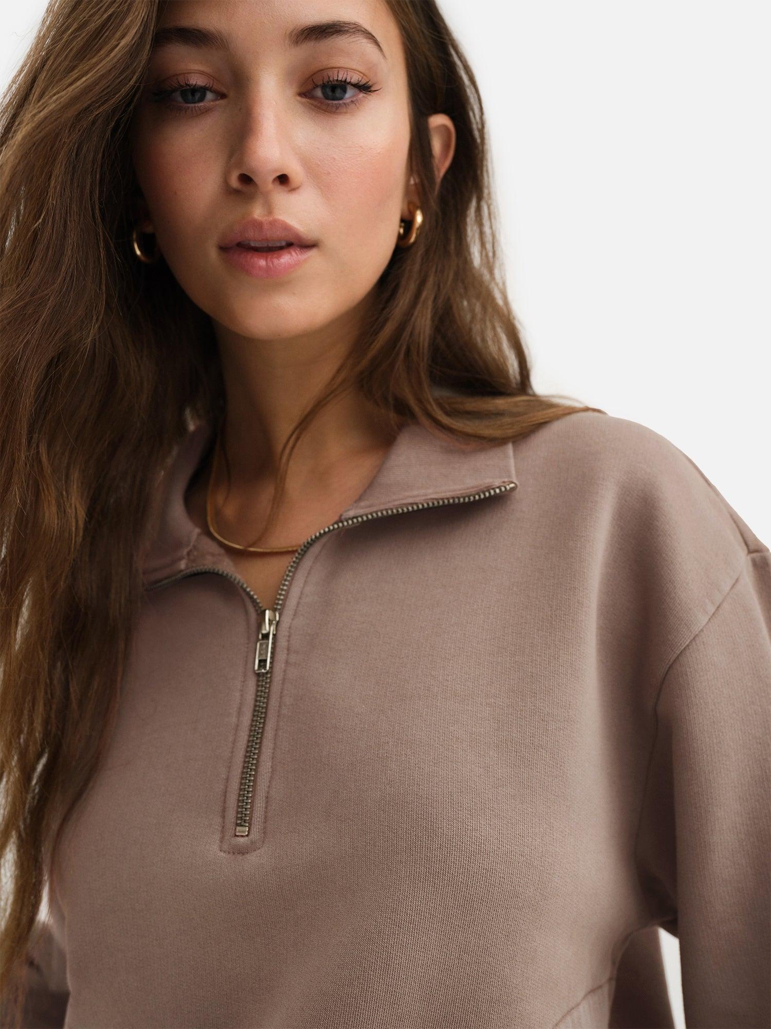 Organic Fleece Quarter Zip Sweatshirt Female Product Image