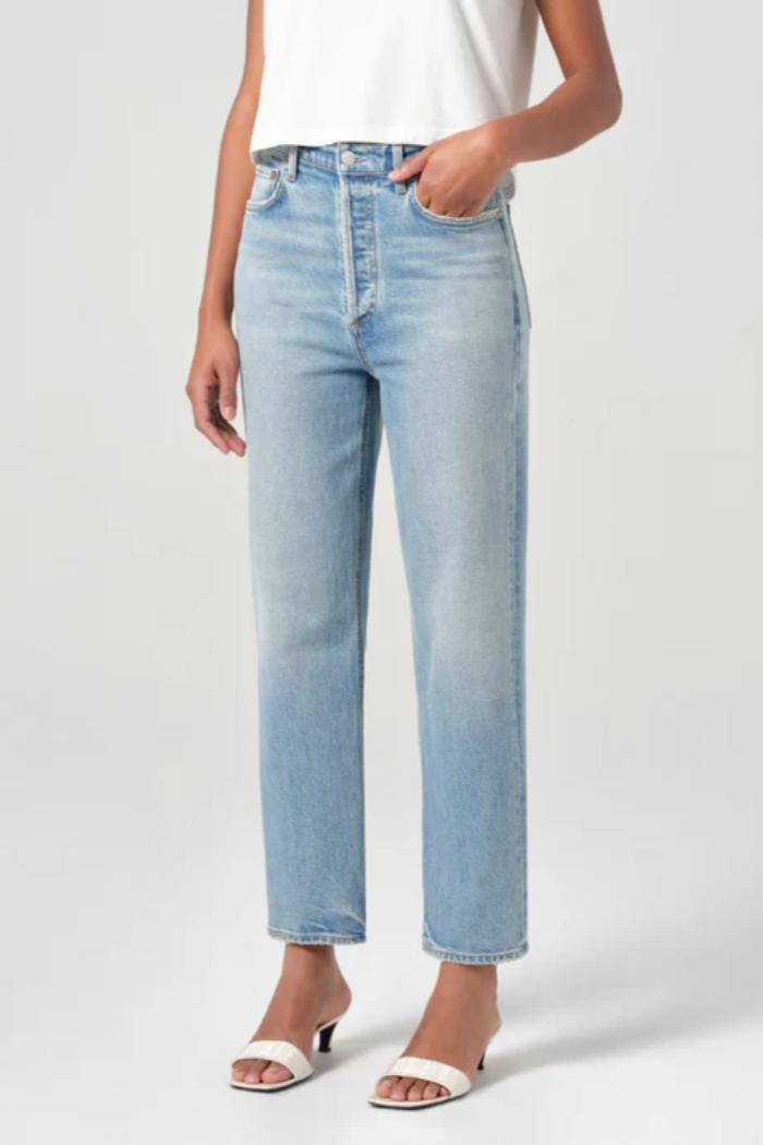 90s Pinch Waist Crop Jean in Ripple Product Image