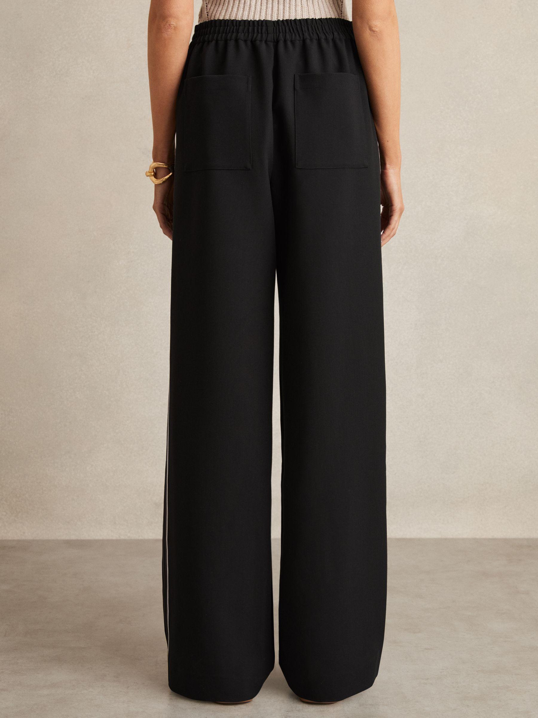 Side-Stripe Tapered Trousers in Black Product Image