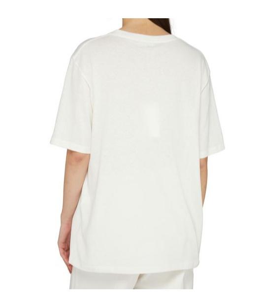 CHLOÉ White Crewneck T-shirt With Logo Print On The Front In Cotton Woman Product Image