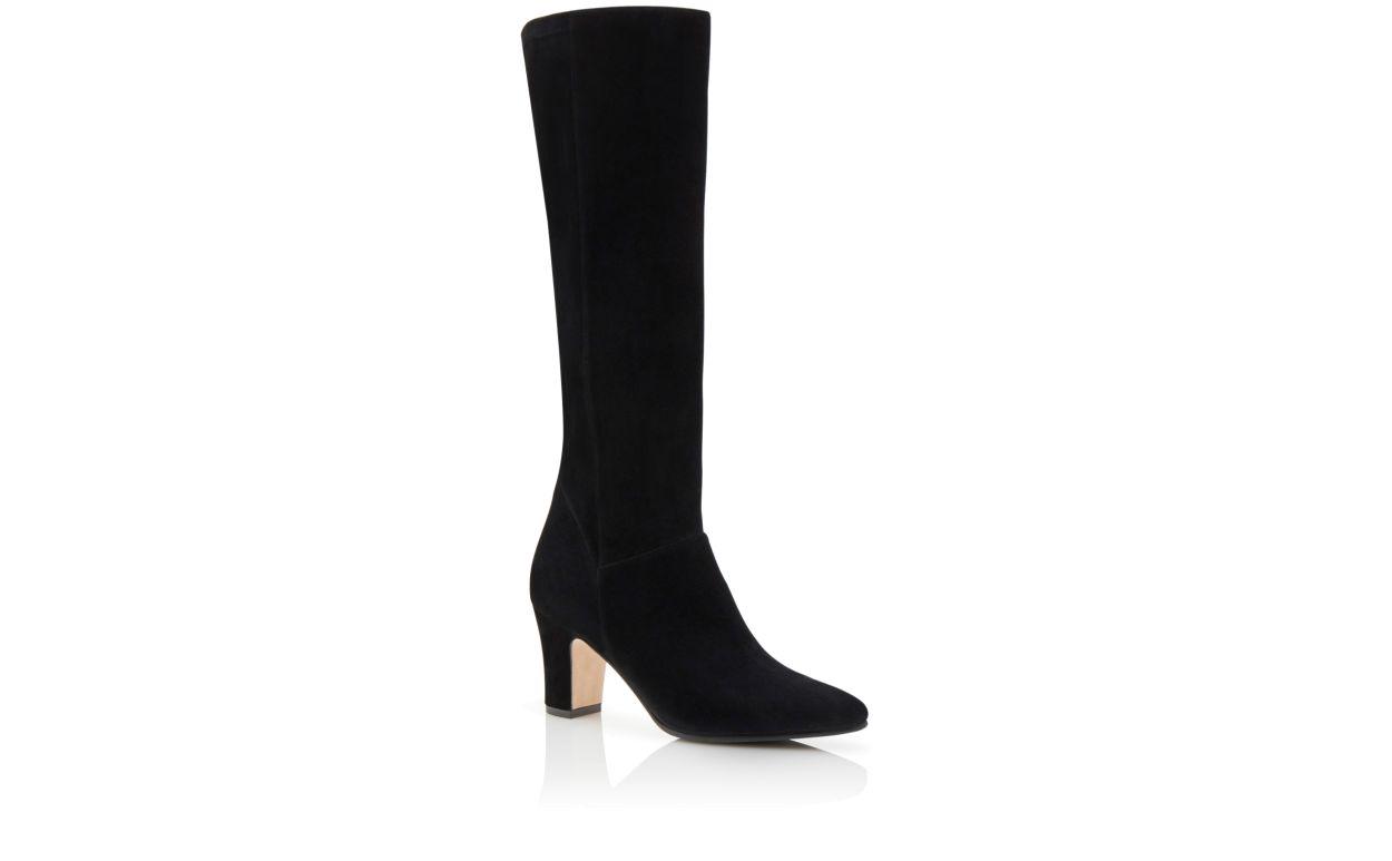 PITANA Black Suede Knee High Boots Product Image