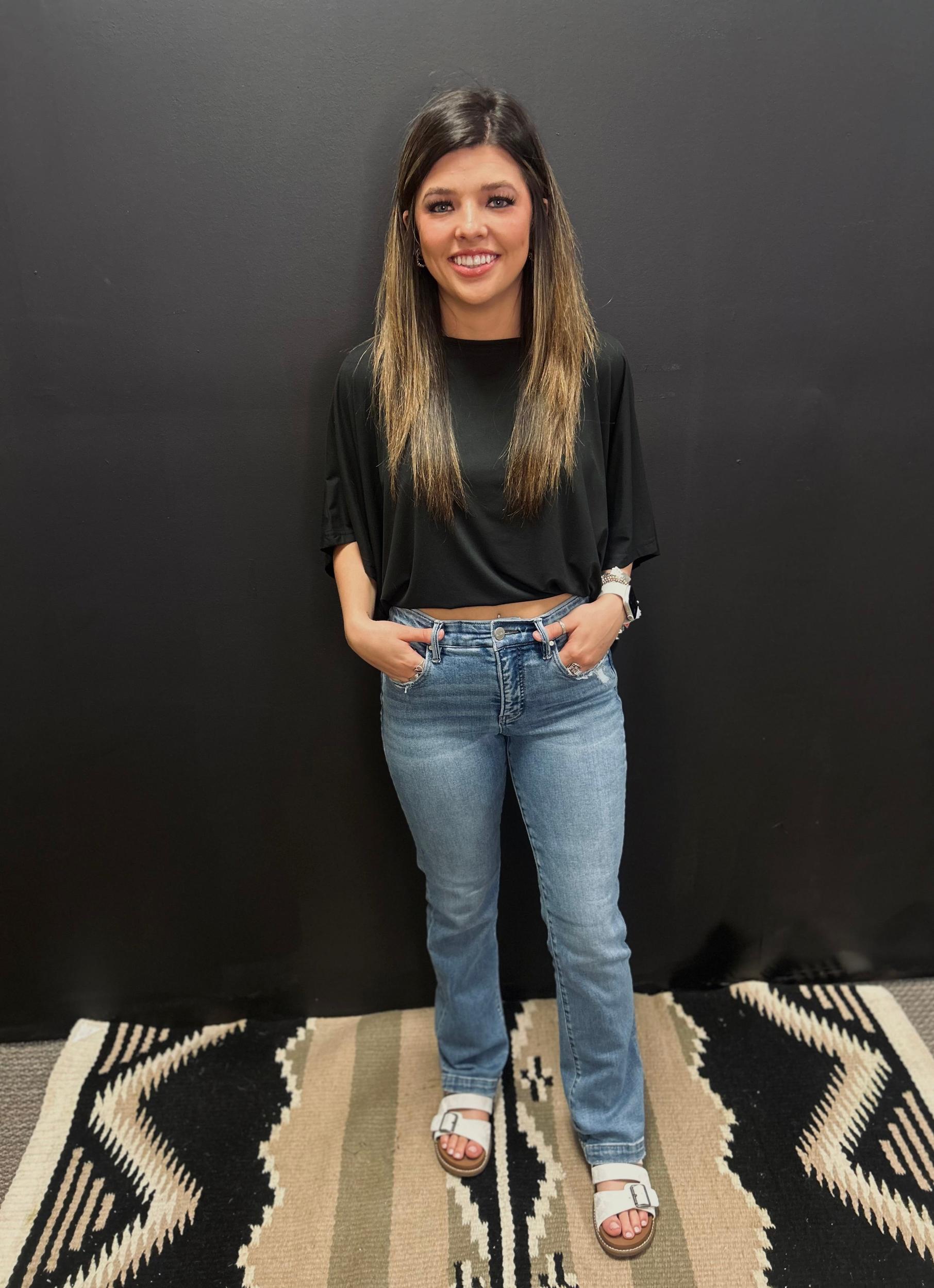 Risen Mid Rise Straight Leg Jeans* Product Image