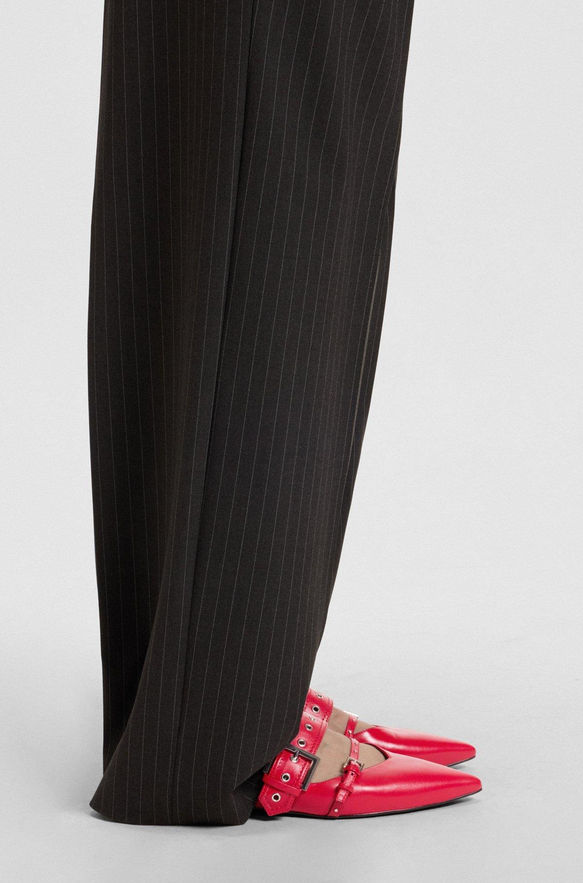 Nappa-leather ballerina pumps with buckled straps Product Image